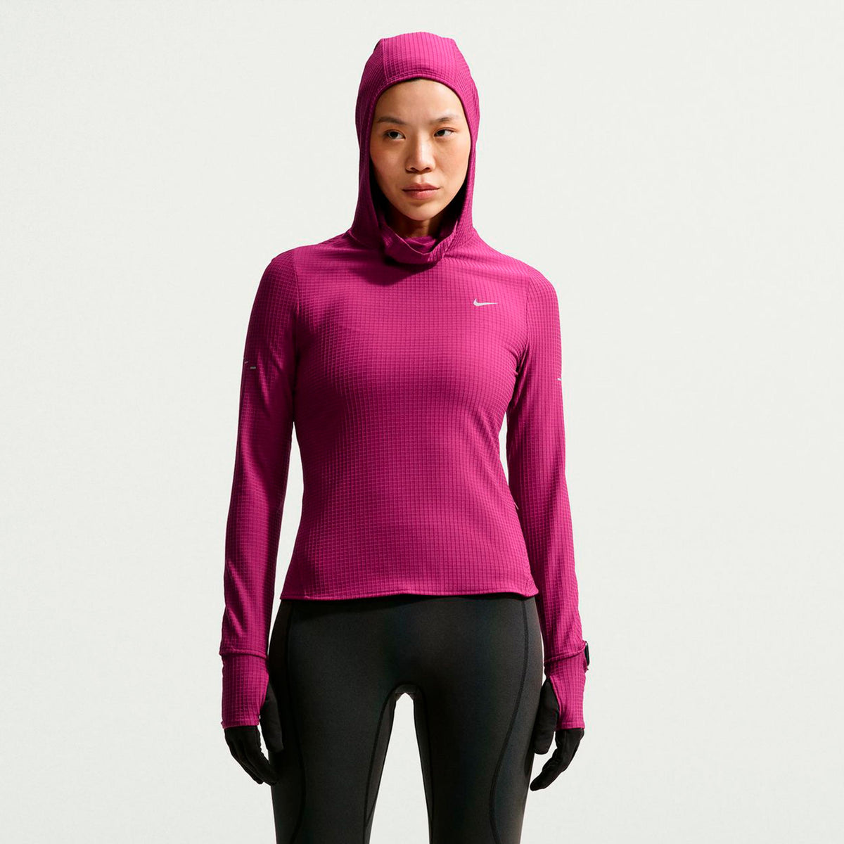 Nike Swift Therma-Fit  Running shirt Women - berry, silver