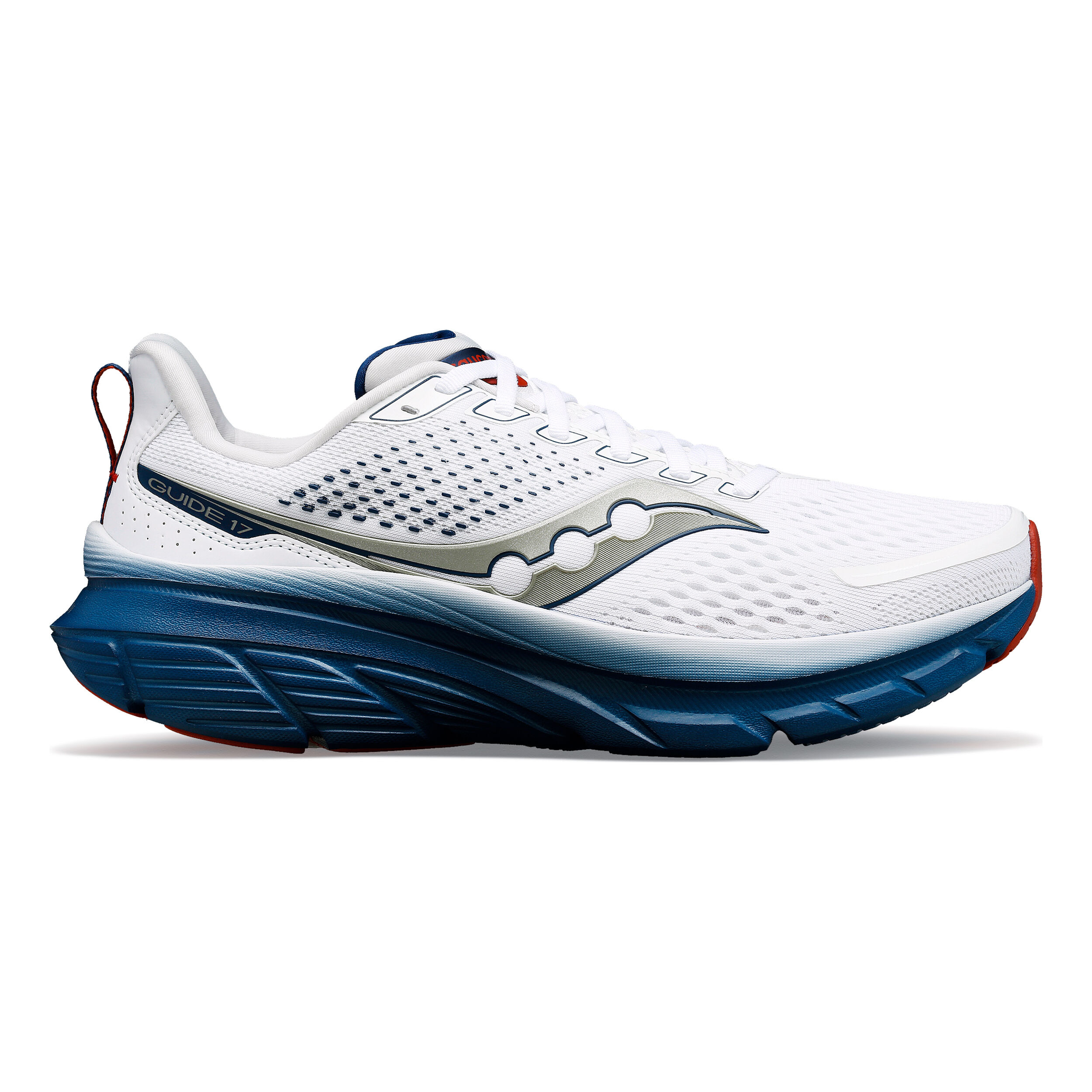 Buy Saucony Guide 17 Stability Running Shoe Men White Dark Blue online Running Point UK
