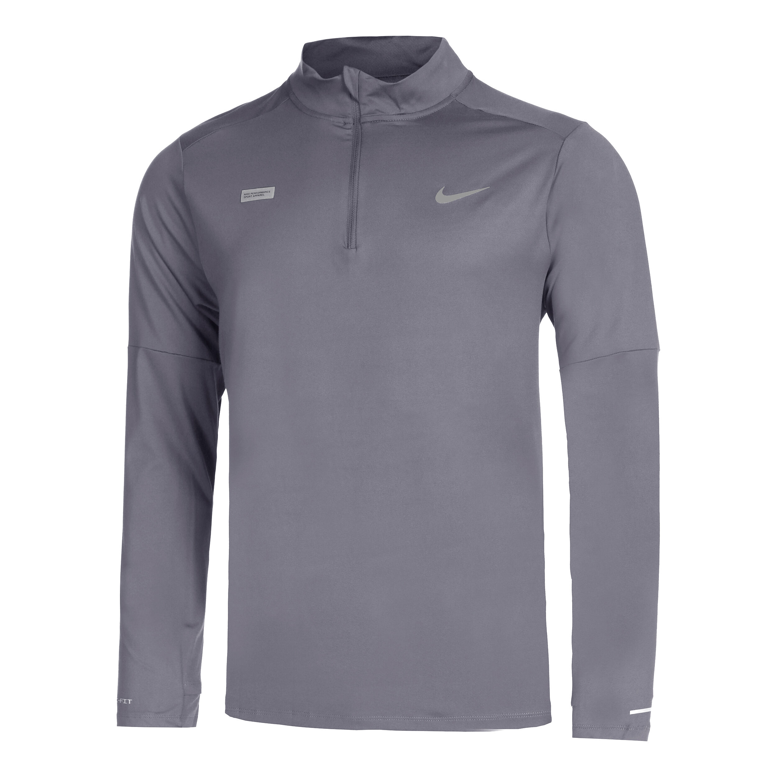Dri Fit Element Flash Half Zip Running Shirt Men Grey