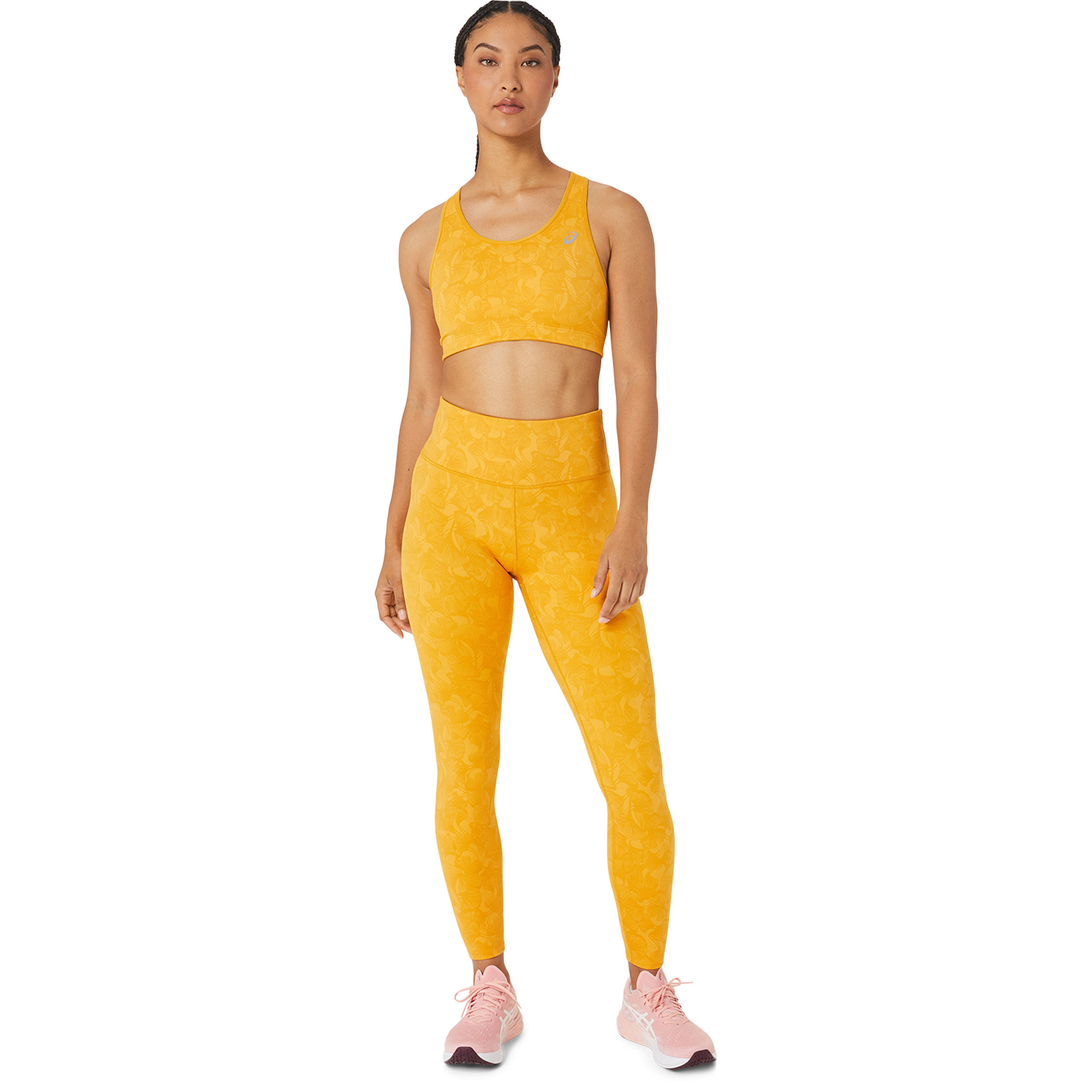 Yellow running capris discount