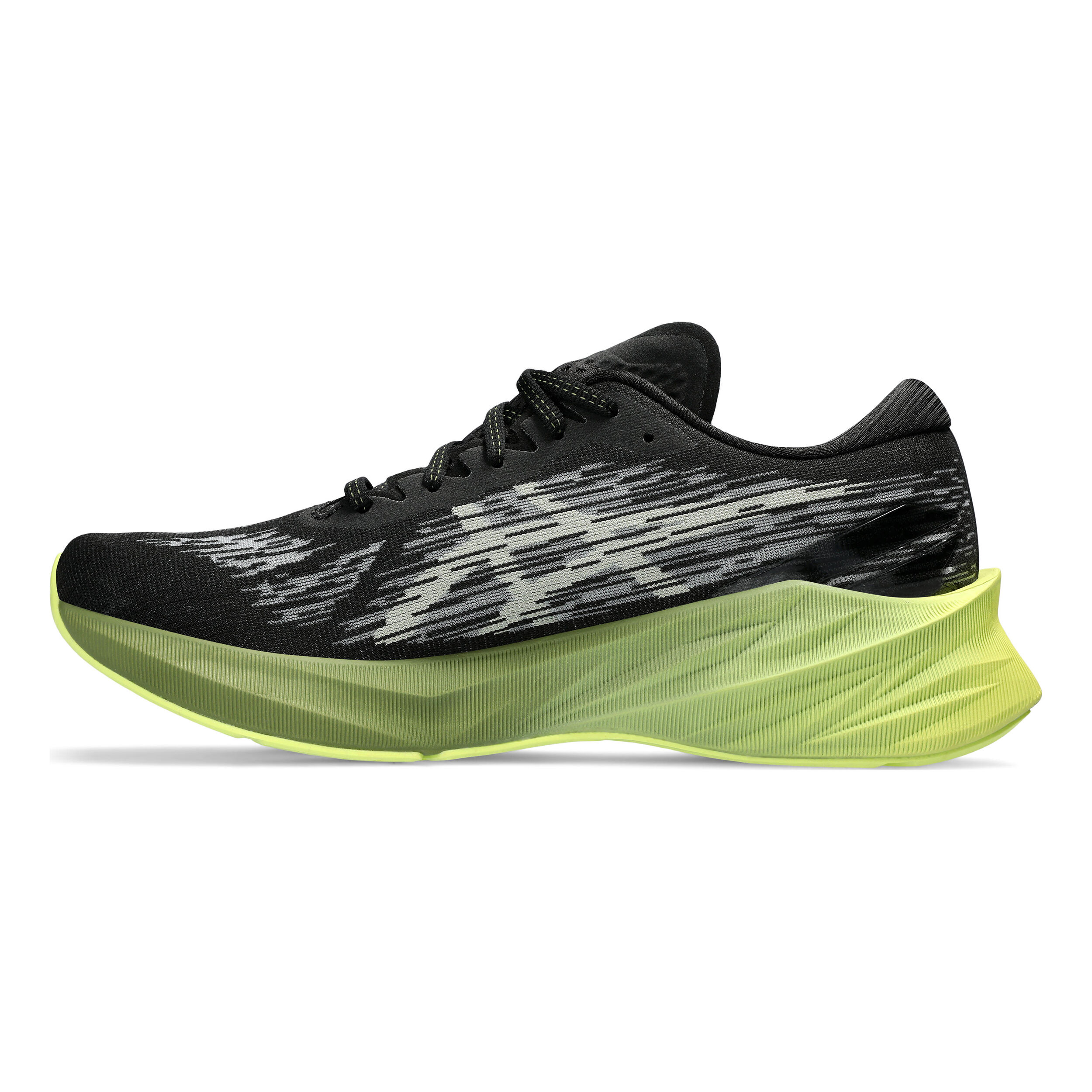 Nike black and online lime green running shoes