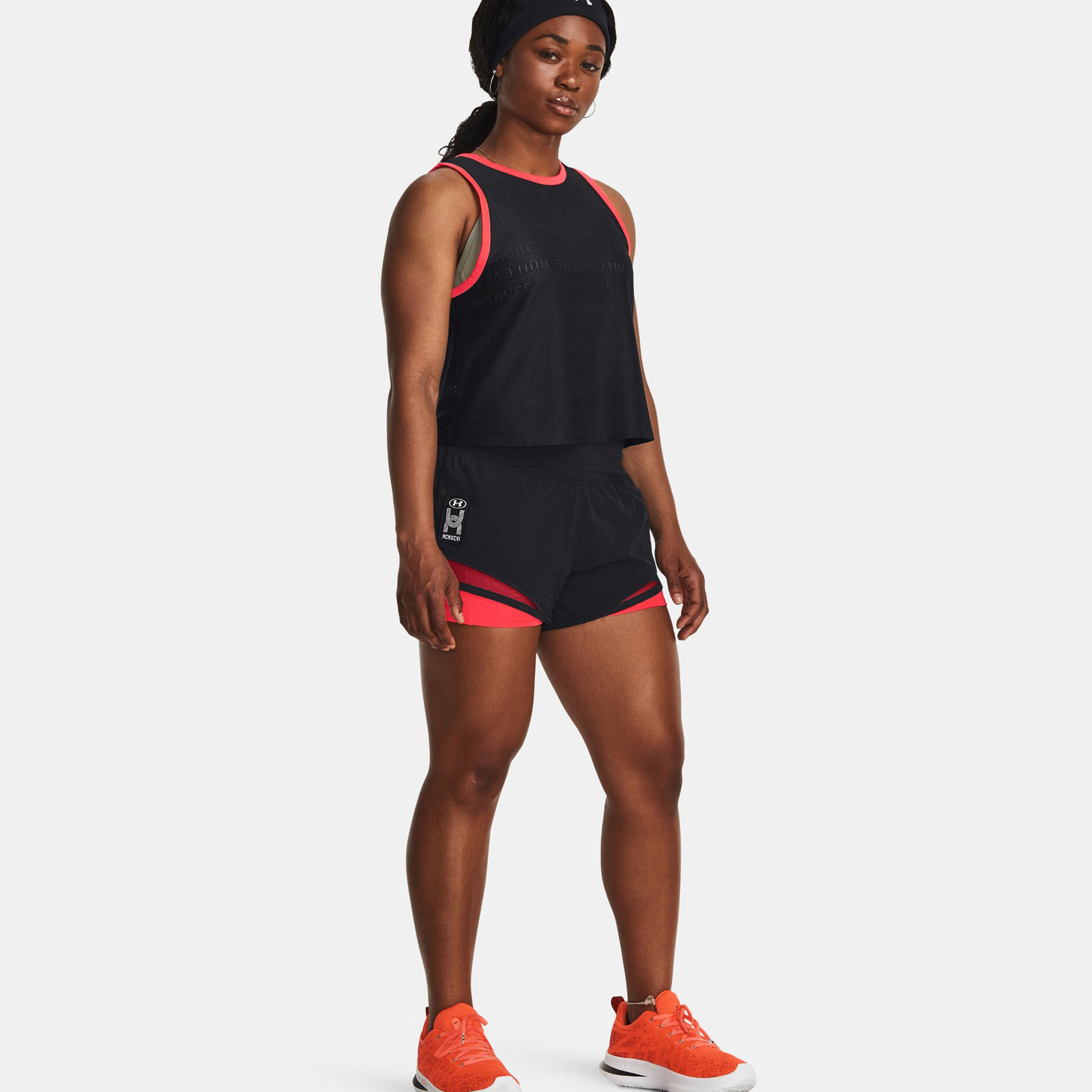 Neon red shorts store