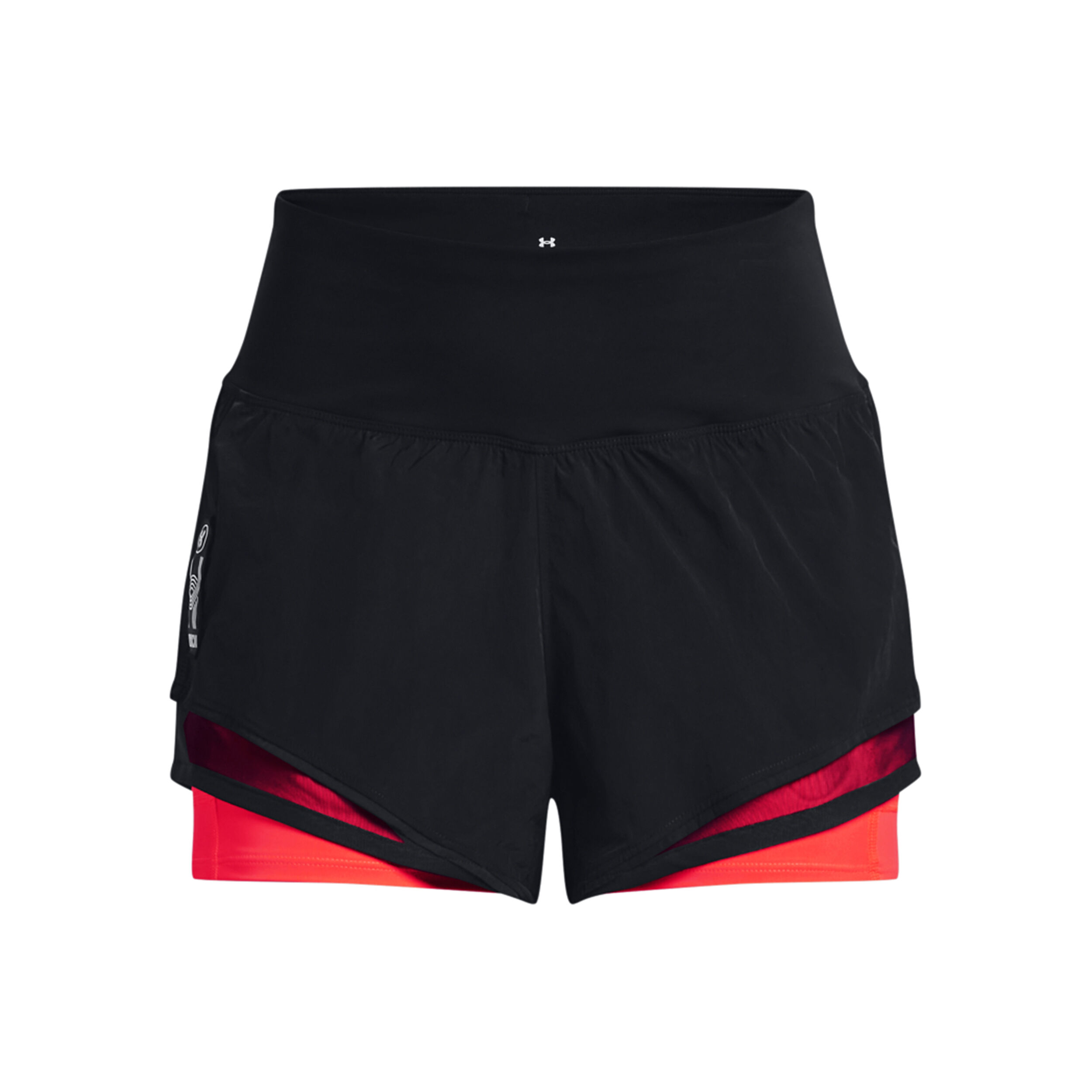 Run Everywhere Shorts Women Black Neon Red