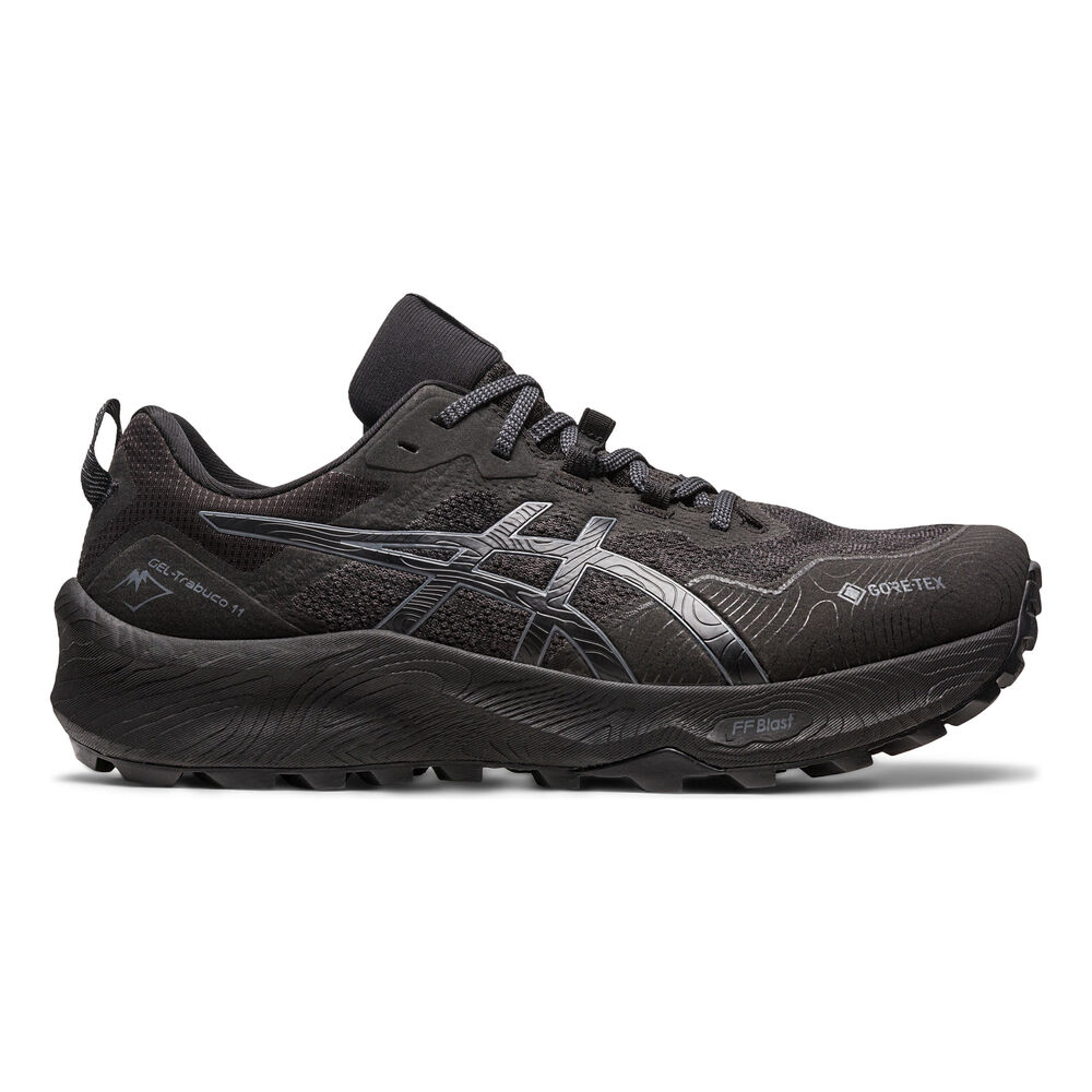 asics gel-trabuco 11 gtx trail running shoe men - black, size 8