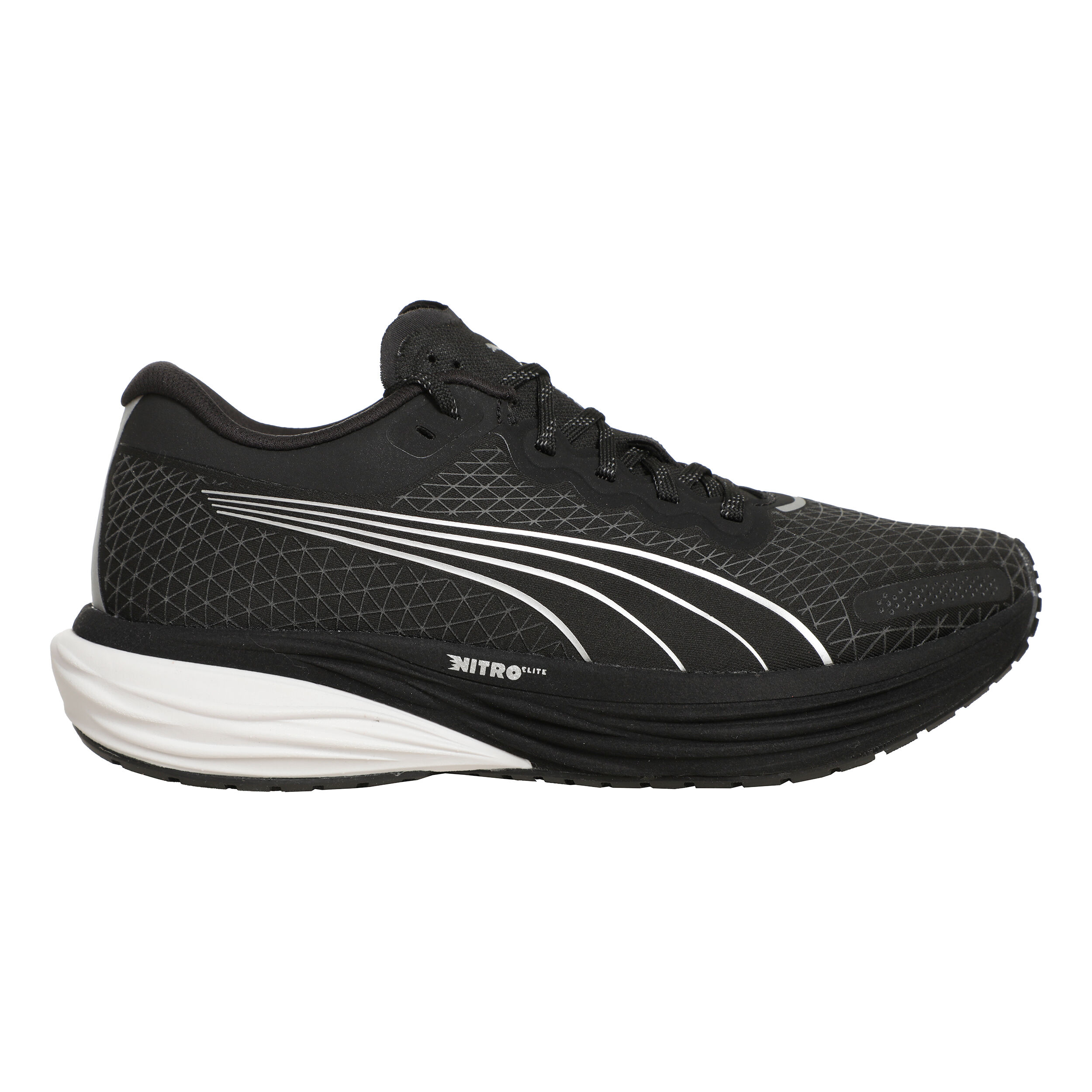 Womens black top puma running shoes