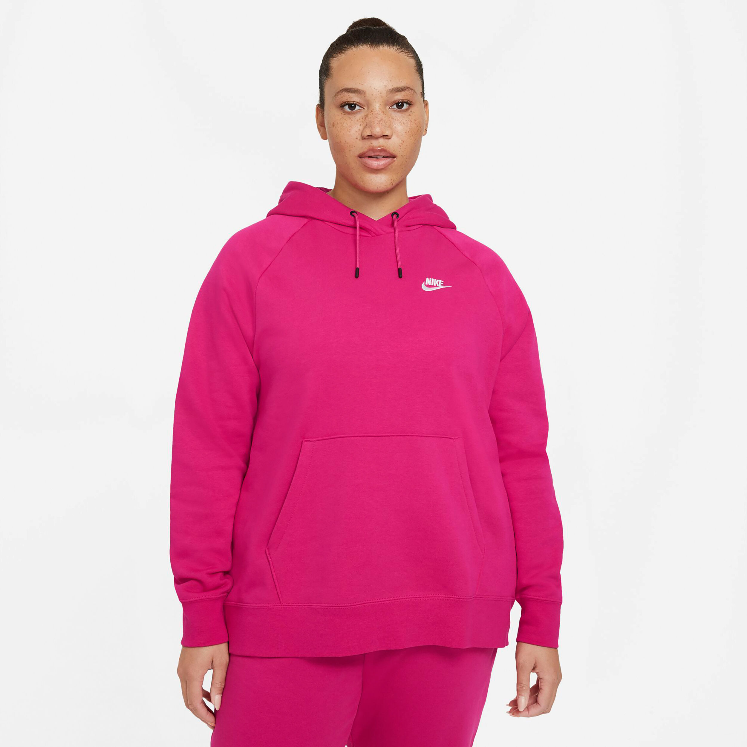 Buy Nike Sportswear Essential Plus Size Hoody Women Pink White in size 3XL online Running Point UK