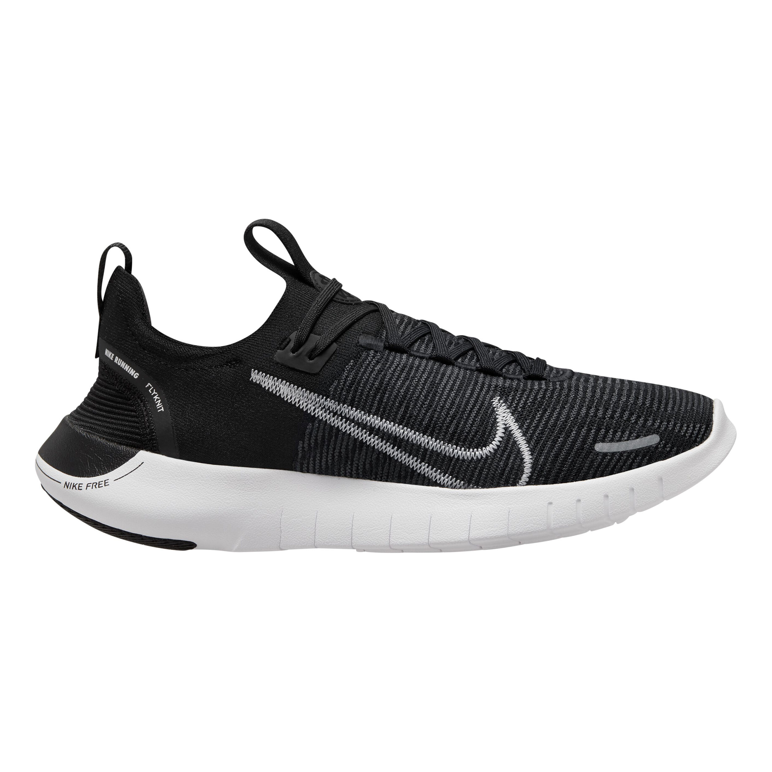 Free Run Flyknit Next Nature Neutral Running Shoe Men Black White