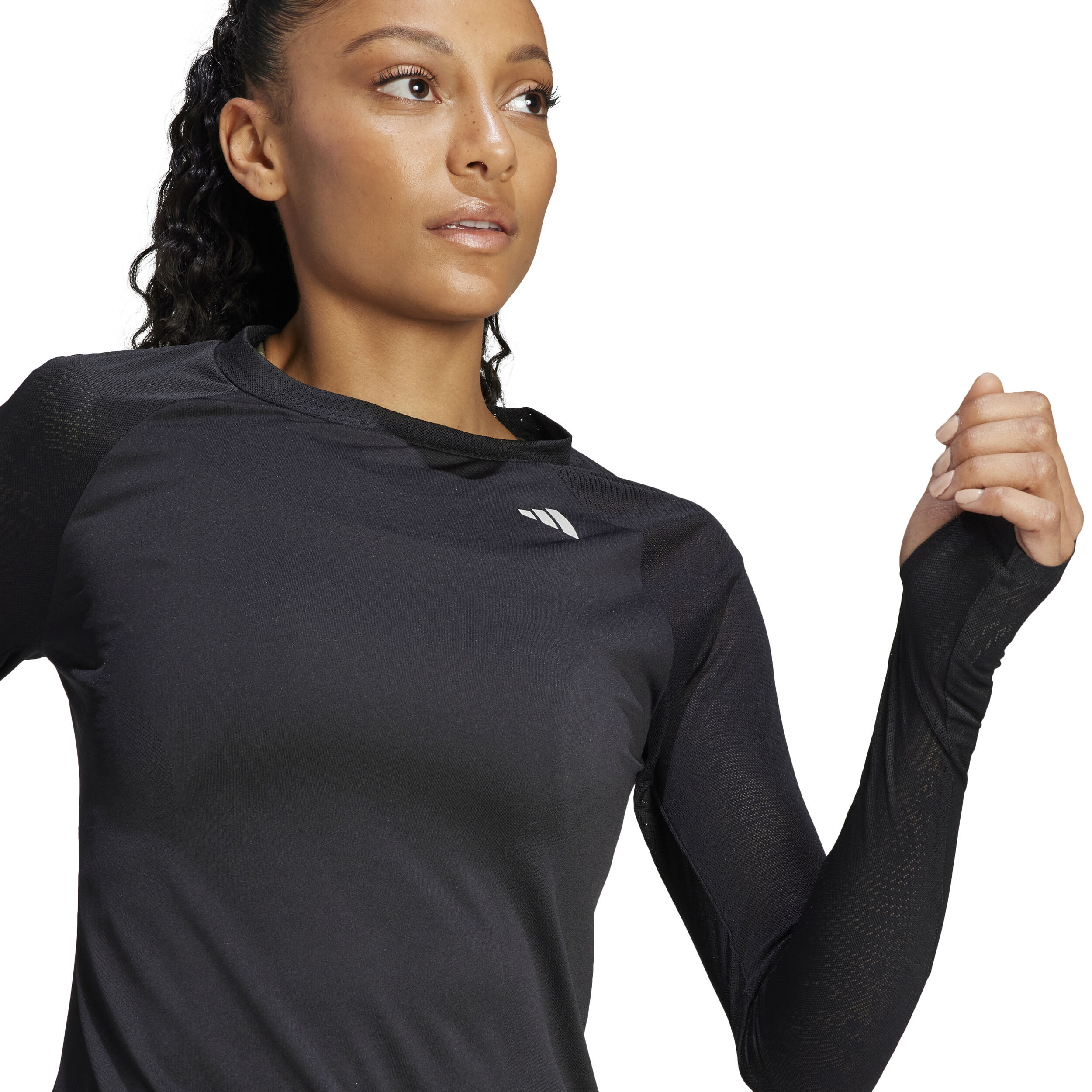 Womens adidas black long sleeve top outlet