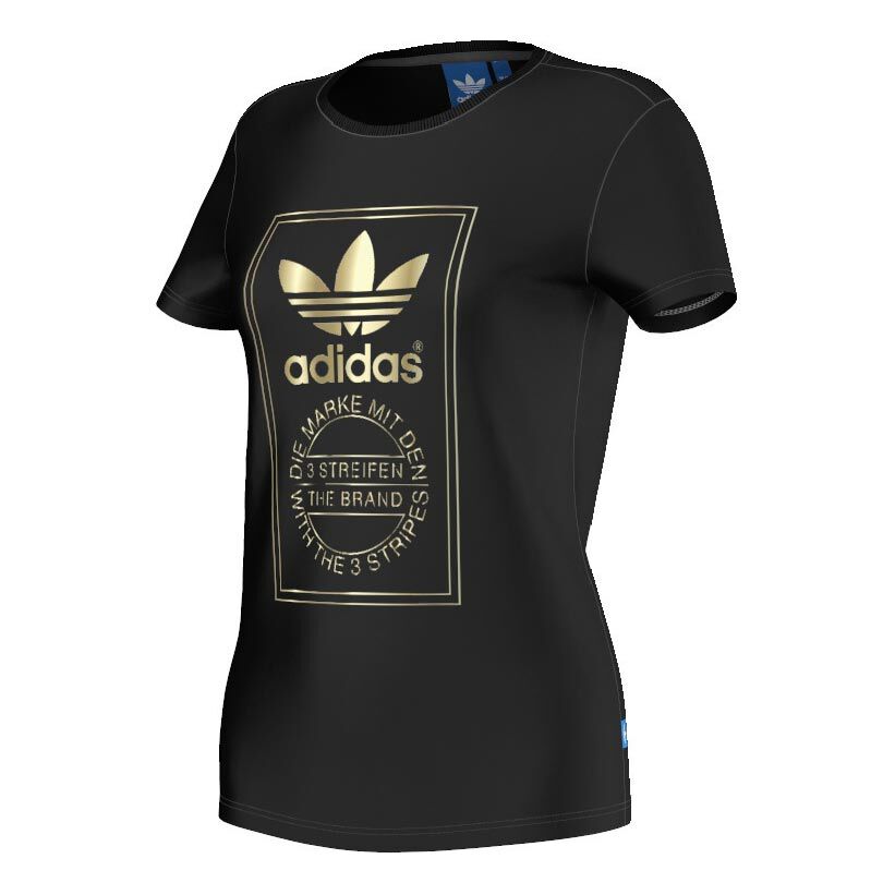 Adidas t shirt schwarz gold discount