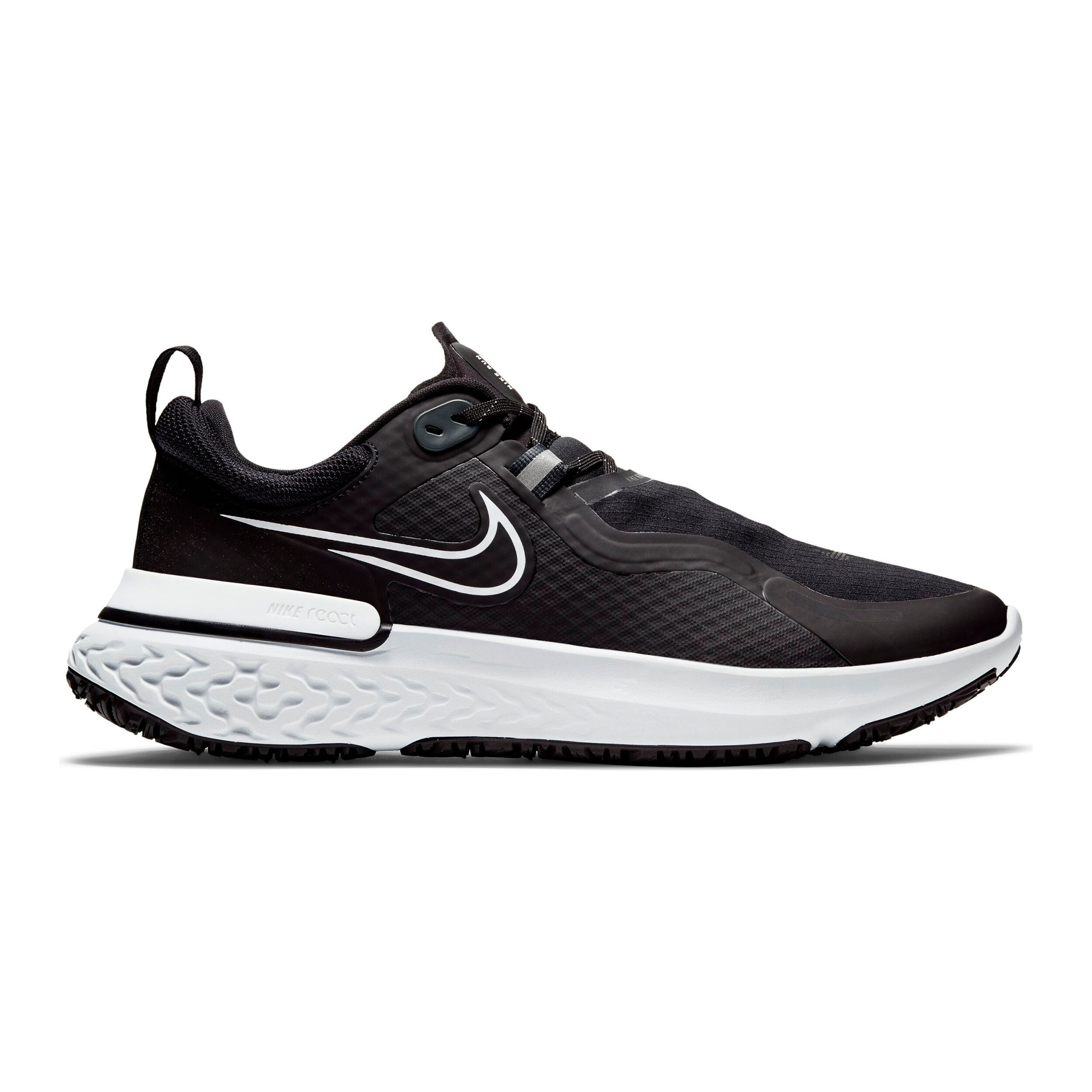 Buy Nike Miler React Shield Neutral Running Shoe Men Black Anthracite in size 42 online Running Point UK