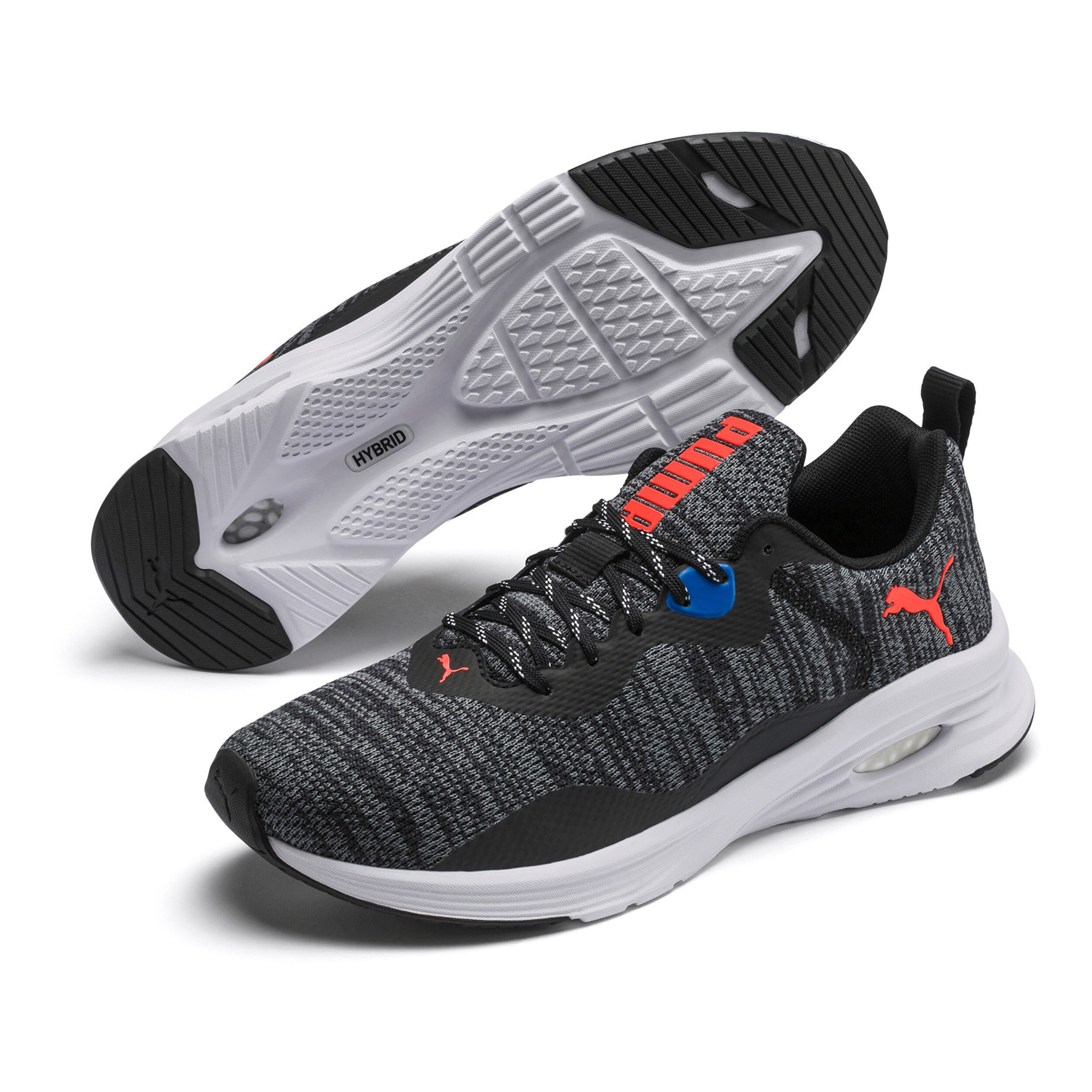 Hybrid Fuego Knit Sneakers Men Black Blue