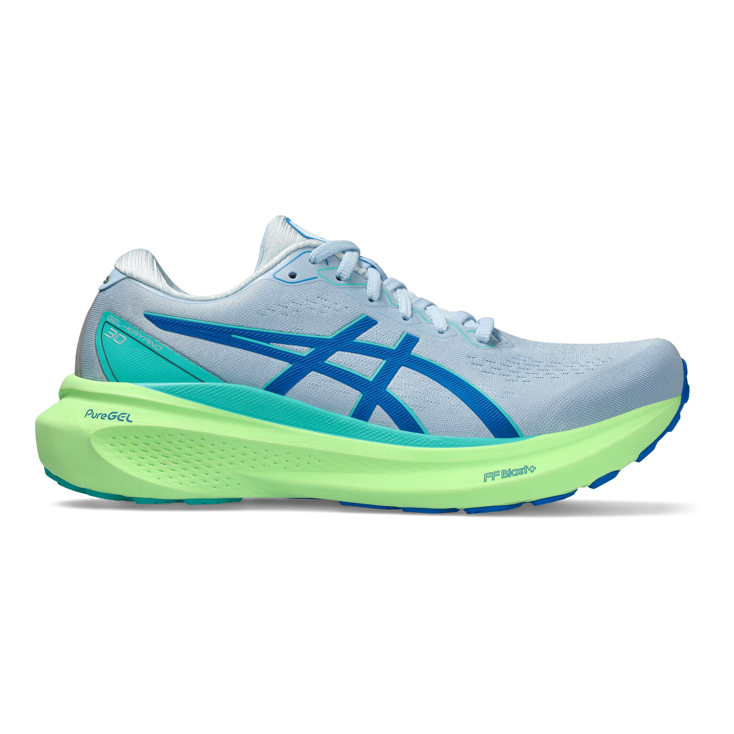 Buy ASICS Gel Kayano 30 Lite Show Stability Running Shoe Men Light Blue Neon Green online Running Point UK