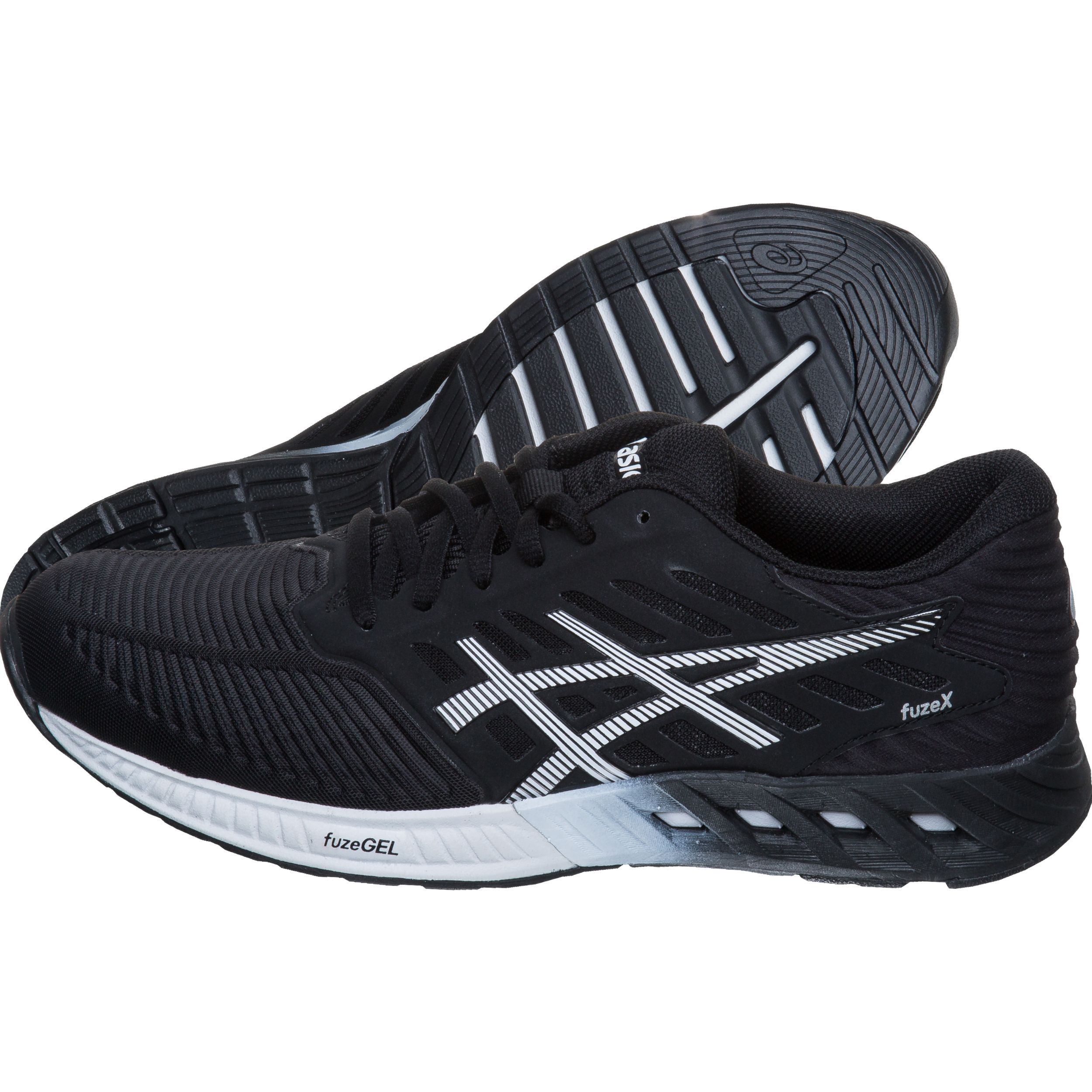 Asics touch gel fuzex black running shoes deals