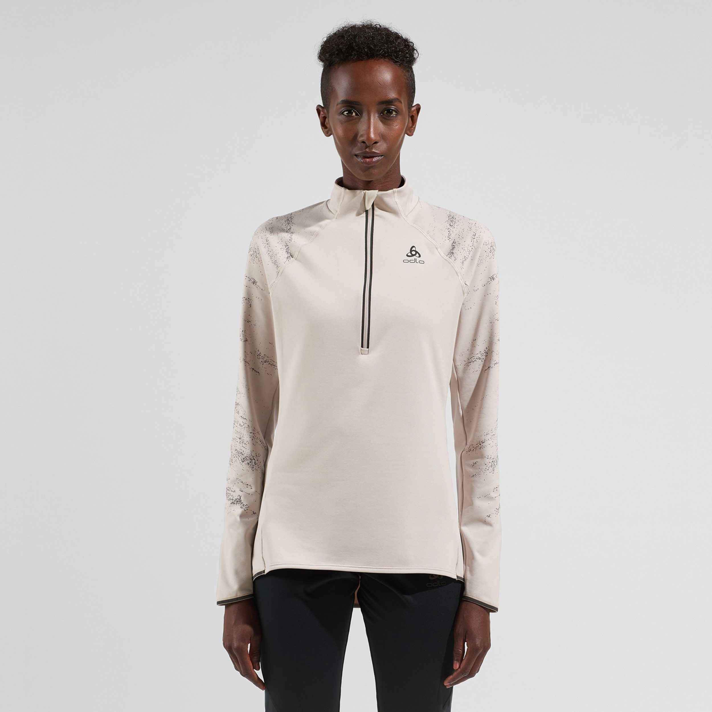 Buy Odlo Zeroweight Ceramiwarm Reflective Mid Layer Half Zip Running Top Women Lightgrey online Running Point UK