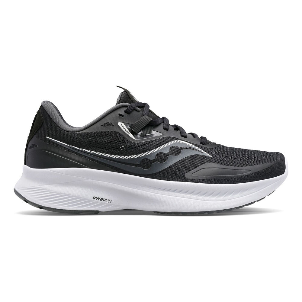 saucony guide 15 stability running shoe men - black, white, size 8