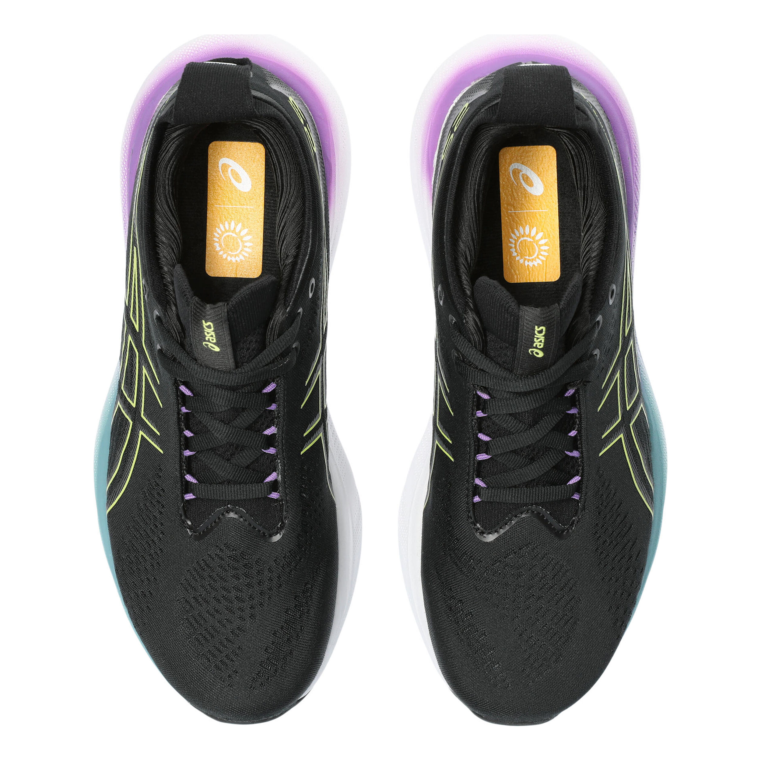 Gel Nimbus 25 Neutral Running Shoe Women Black Neon Yellow