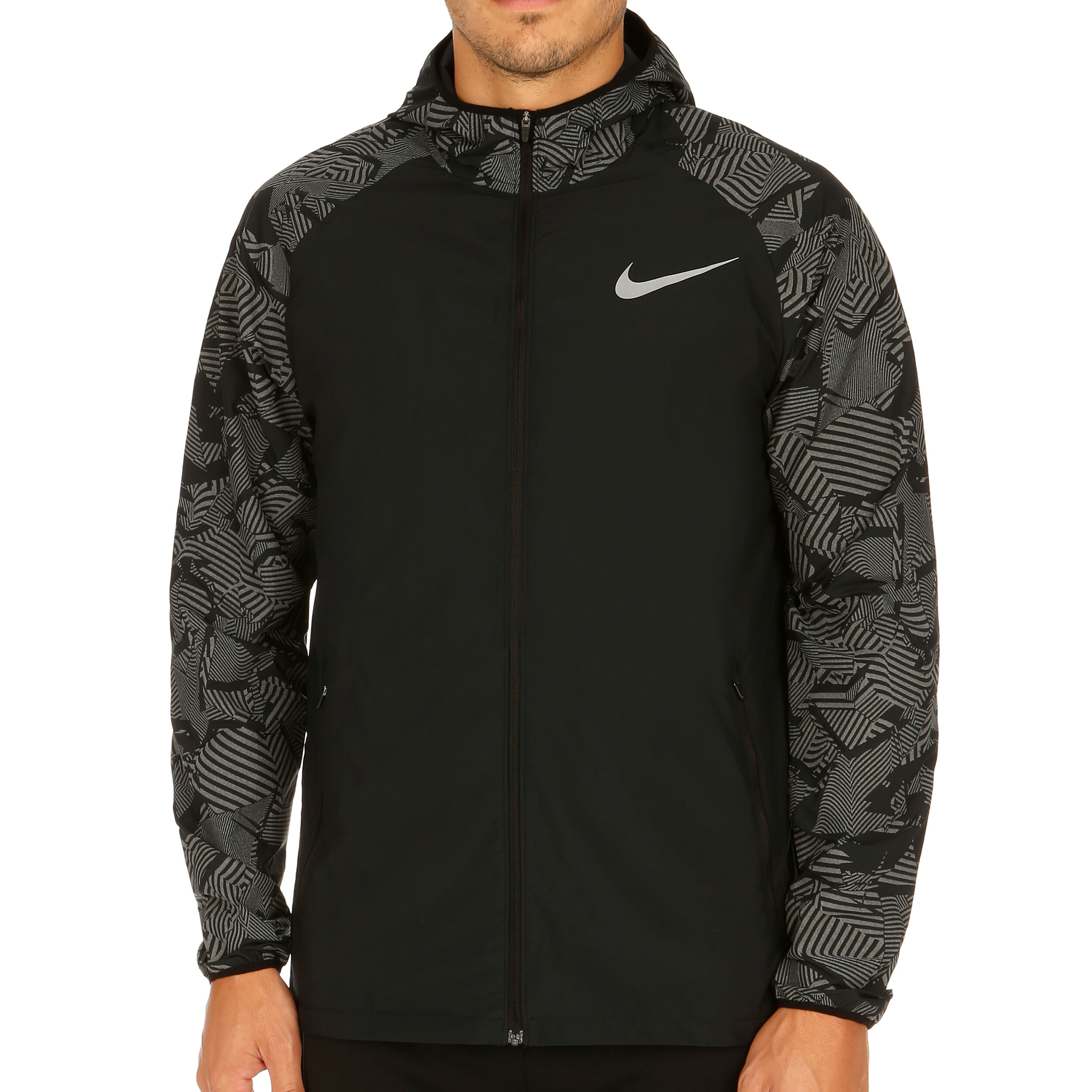 Essential Flash Running Jacket Men Black Dark Grey