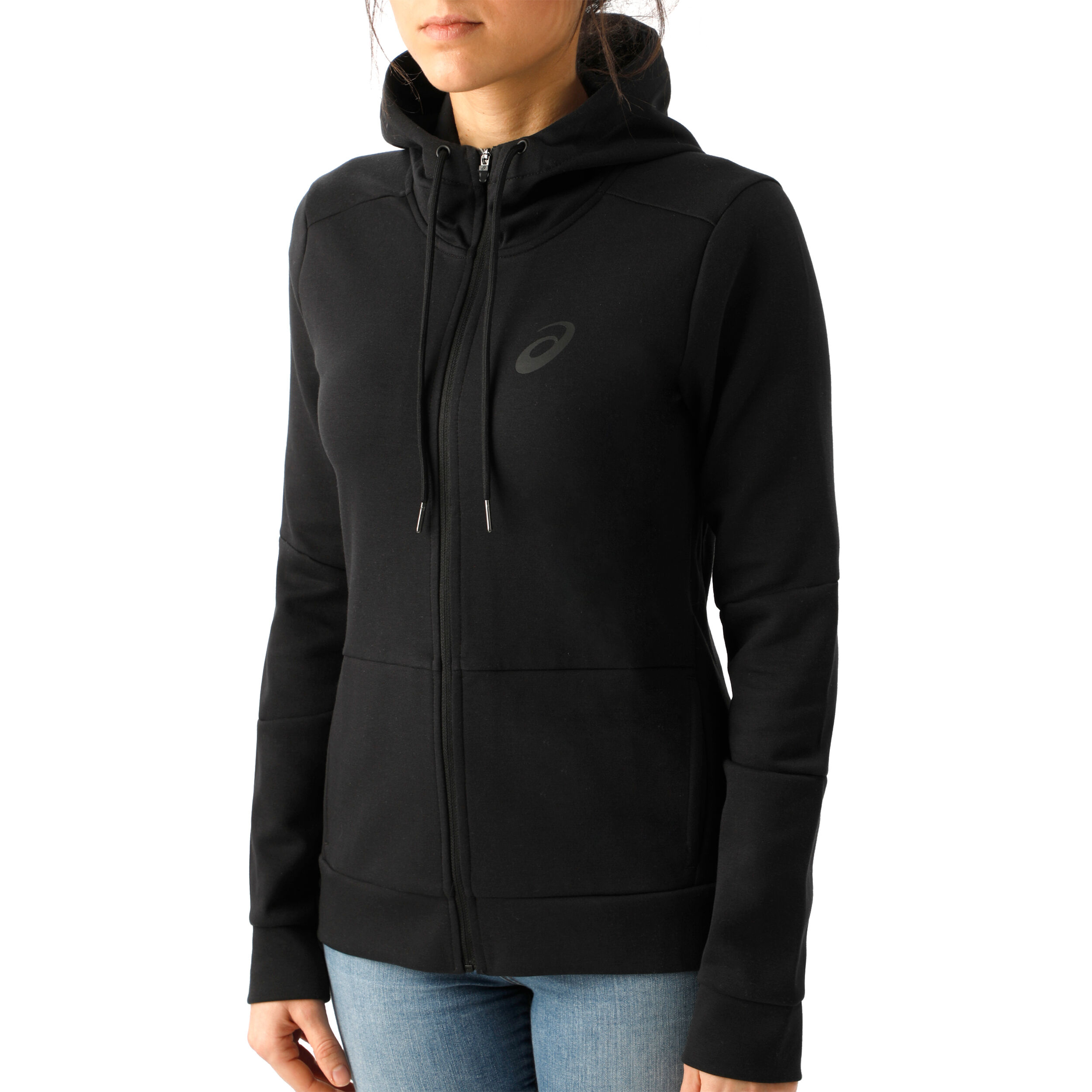 Buy ASICS Tailored Zip Hoodie Women Black Dark Grey online Running Point UK