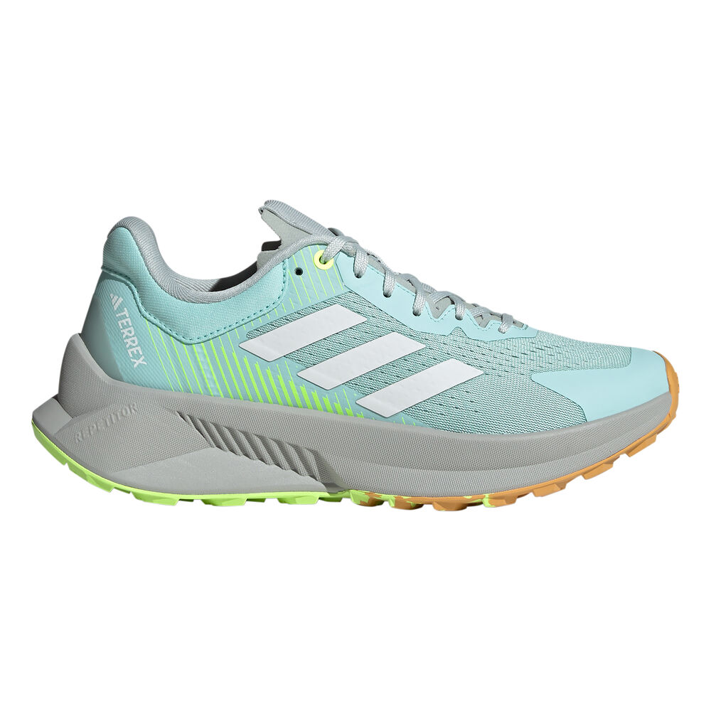 adidas terrex soulstride flow trail running shoe women - grey, white, size 5