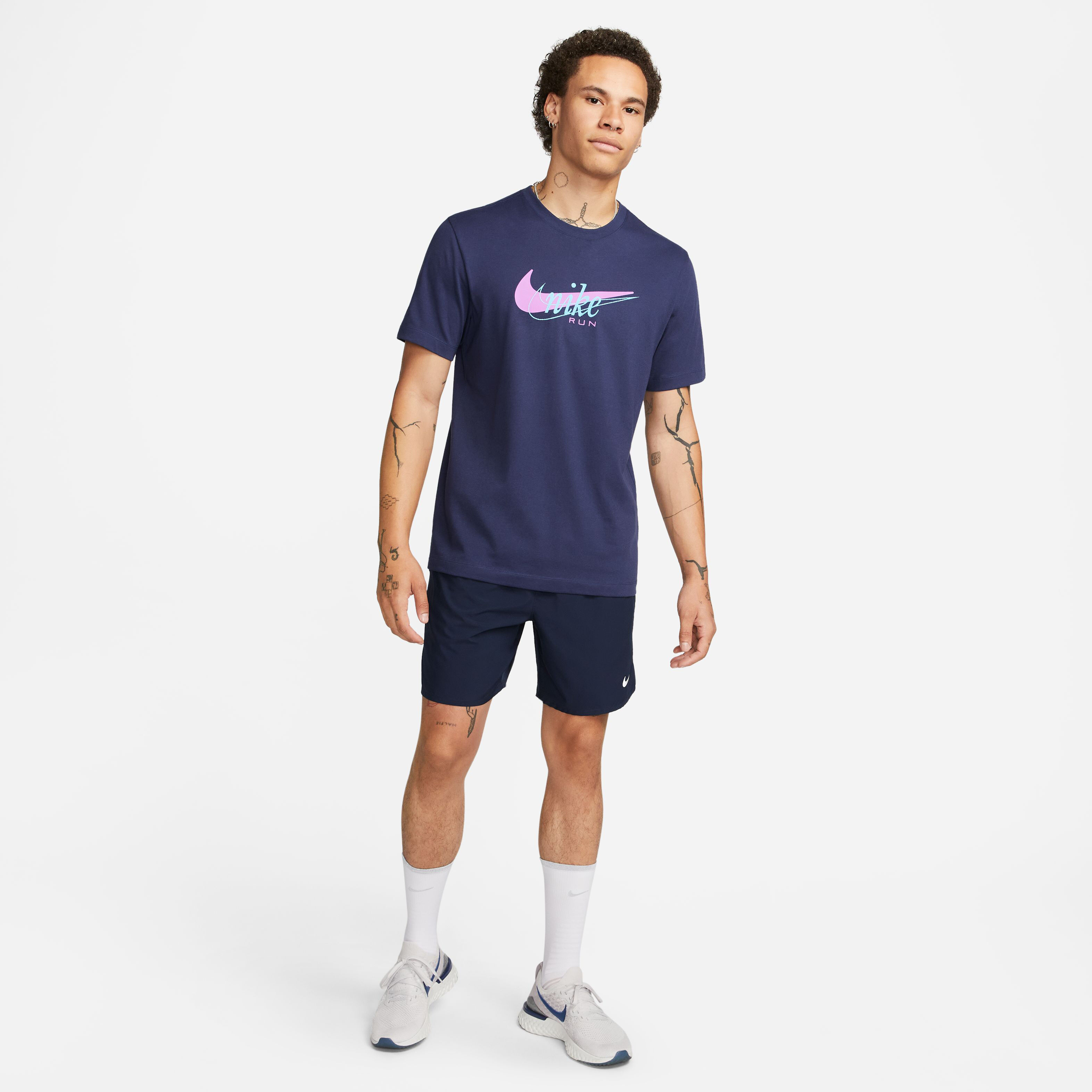 Buy Nike Dri Fit Running Heritage Running Shirts Men Blue online