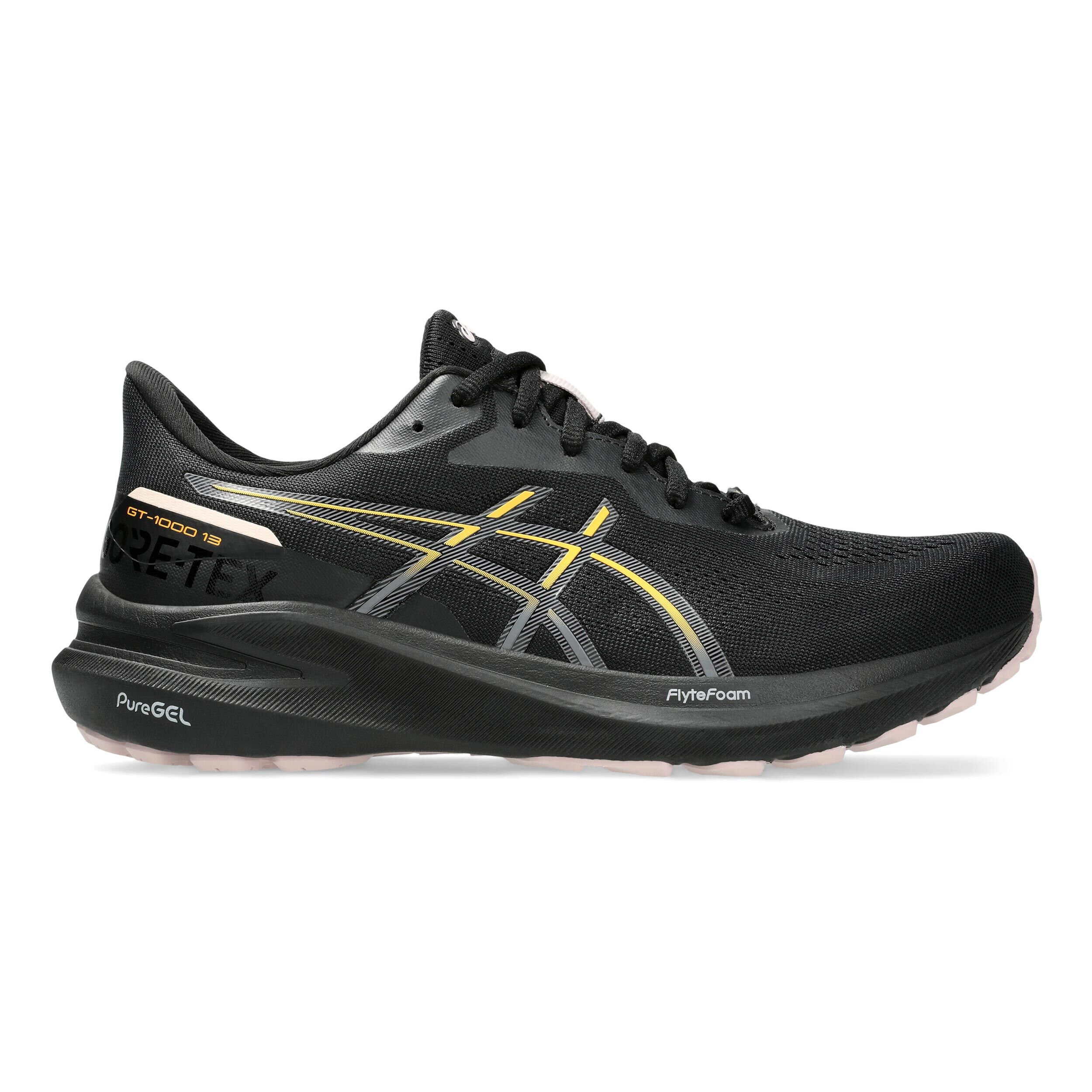 Buy ASICS GT 1000 13 GTX Stability Running Shoe Women Black Orange in size 39 5 online Running Point UK
