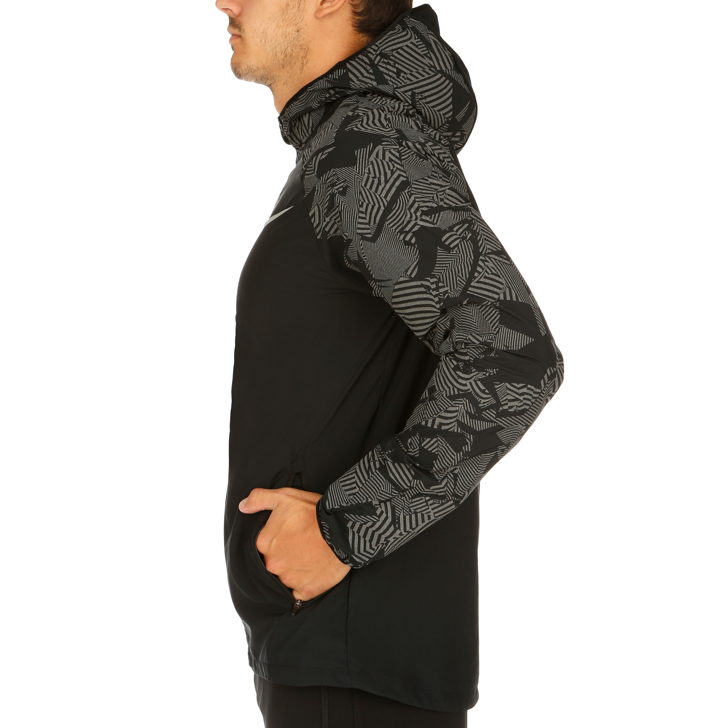 Essential Flash Running Jacket Men Black Dark Grey