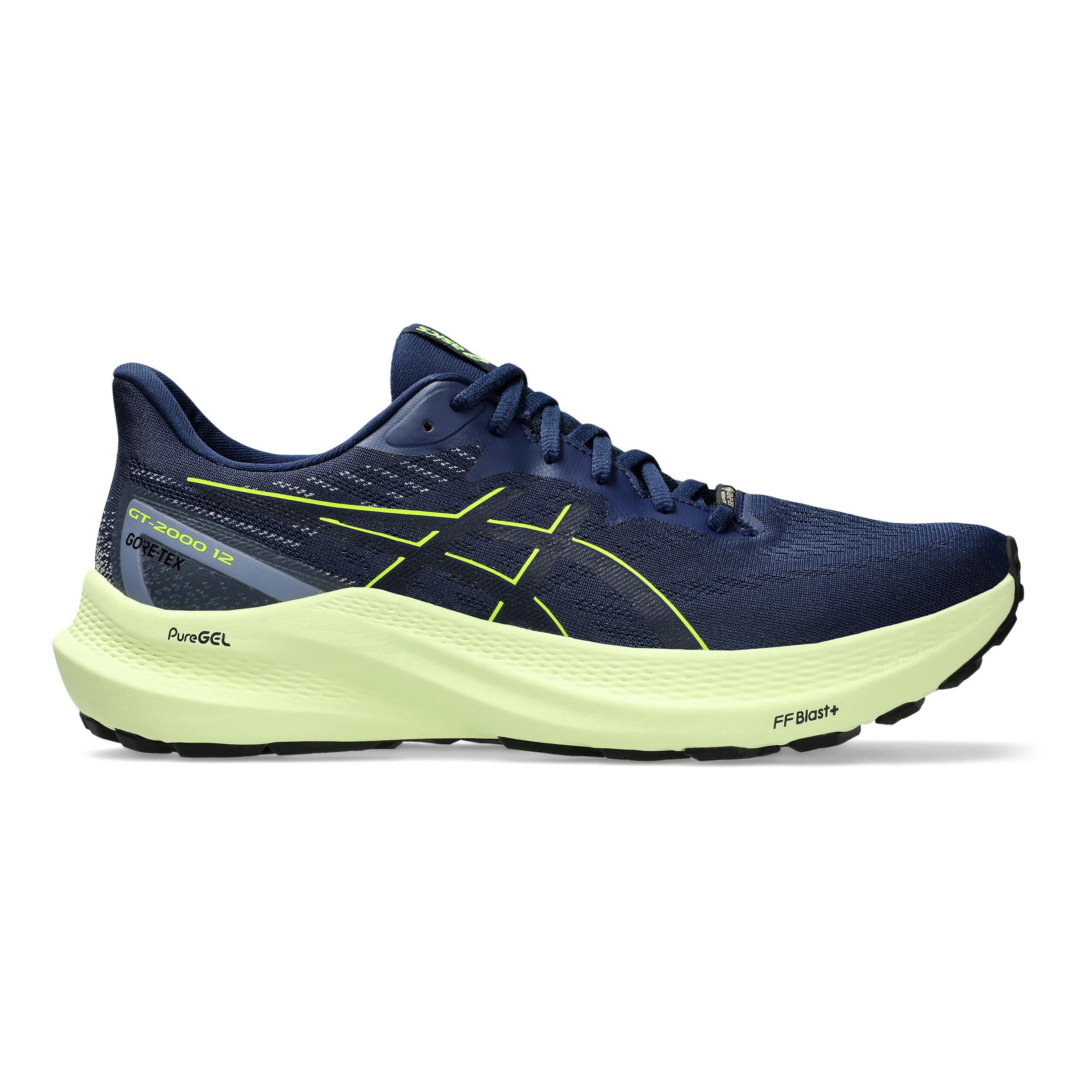Buy ASICS GT 2000 12 GTX Stability Running Shoe Men Dark Blue Yellow online Running Point UK