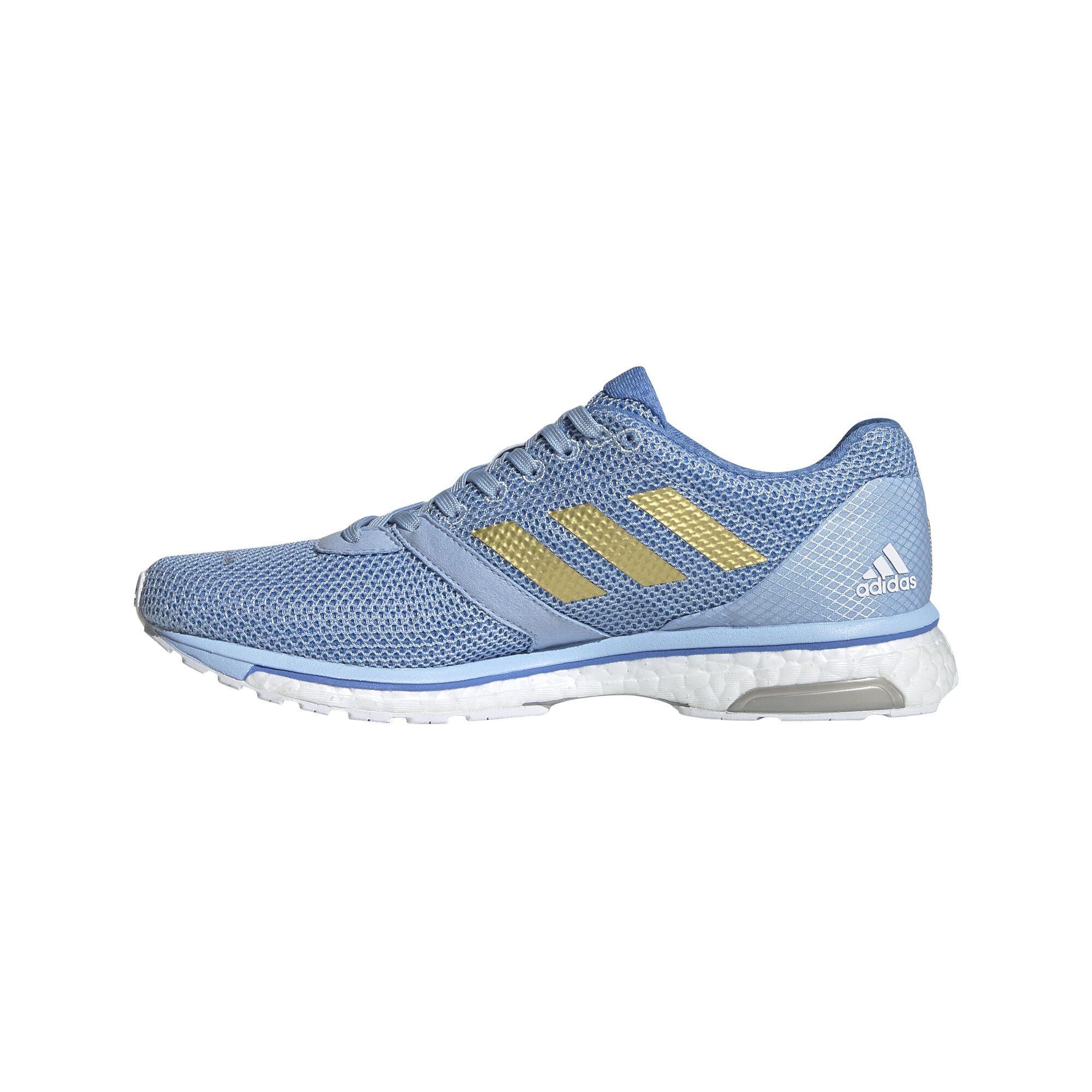 Adizero Adios 4 Competition Running Shoe Women Light Blue Gold