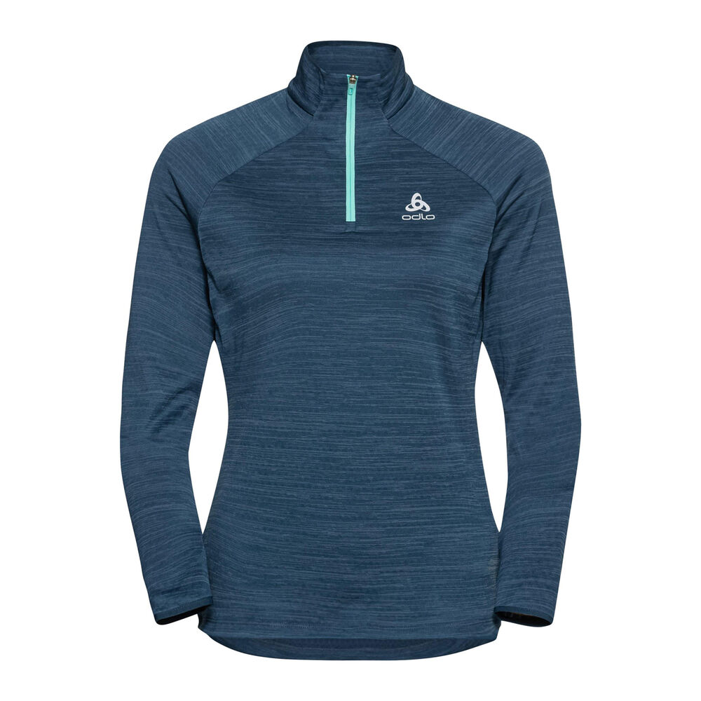 Odlo Easy Warm Mid Layer Half-Zip Long Sleeve Women - Blue, Size L