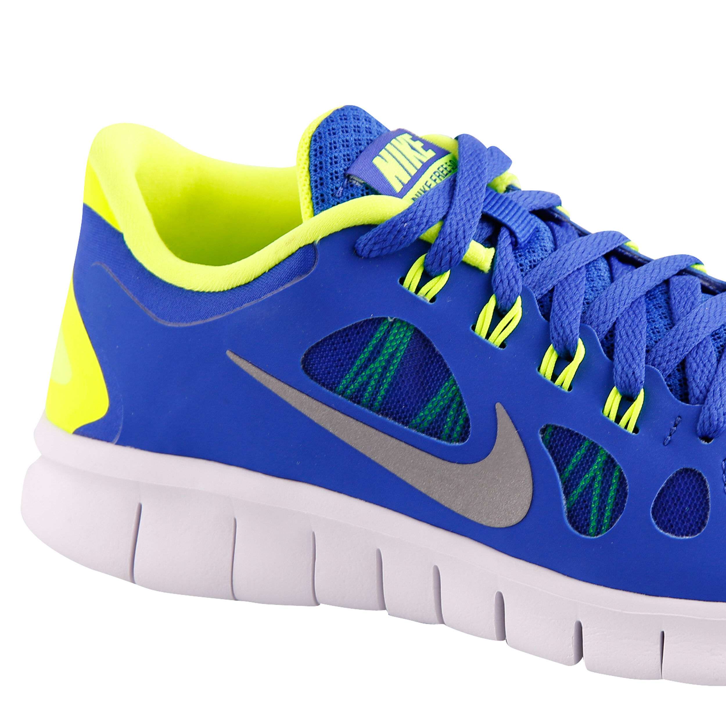 Buy Nike Free Run 3 Natural Running Shoe Kids Blue Neon Yellow online Running Point UK