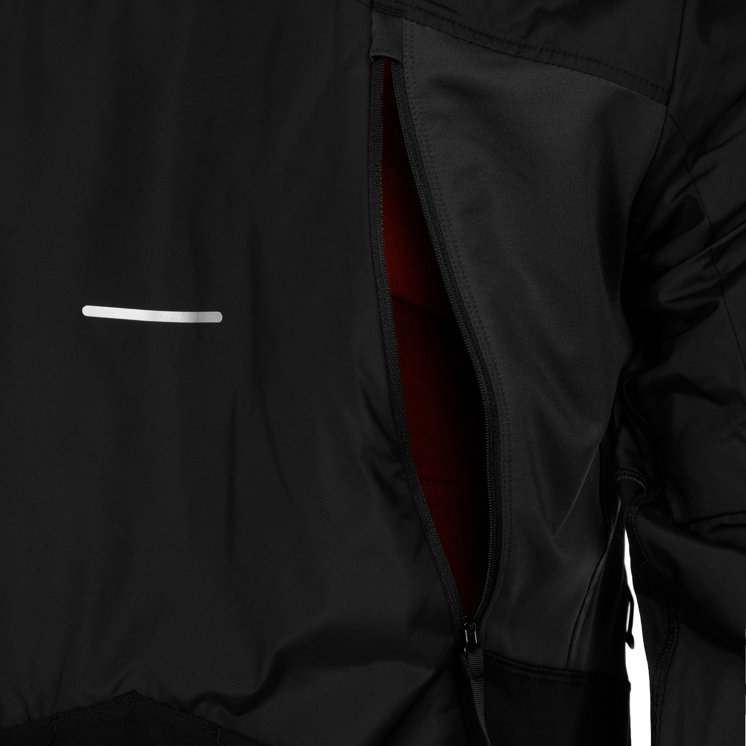 Asics mens system thermal running jacket performance black top