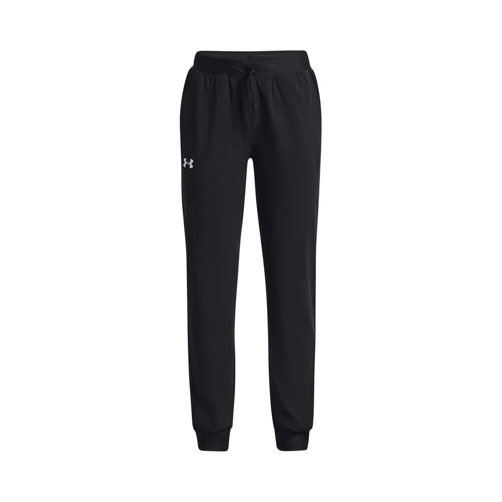 under armour woven training pants girls - black, size 128