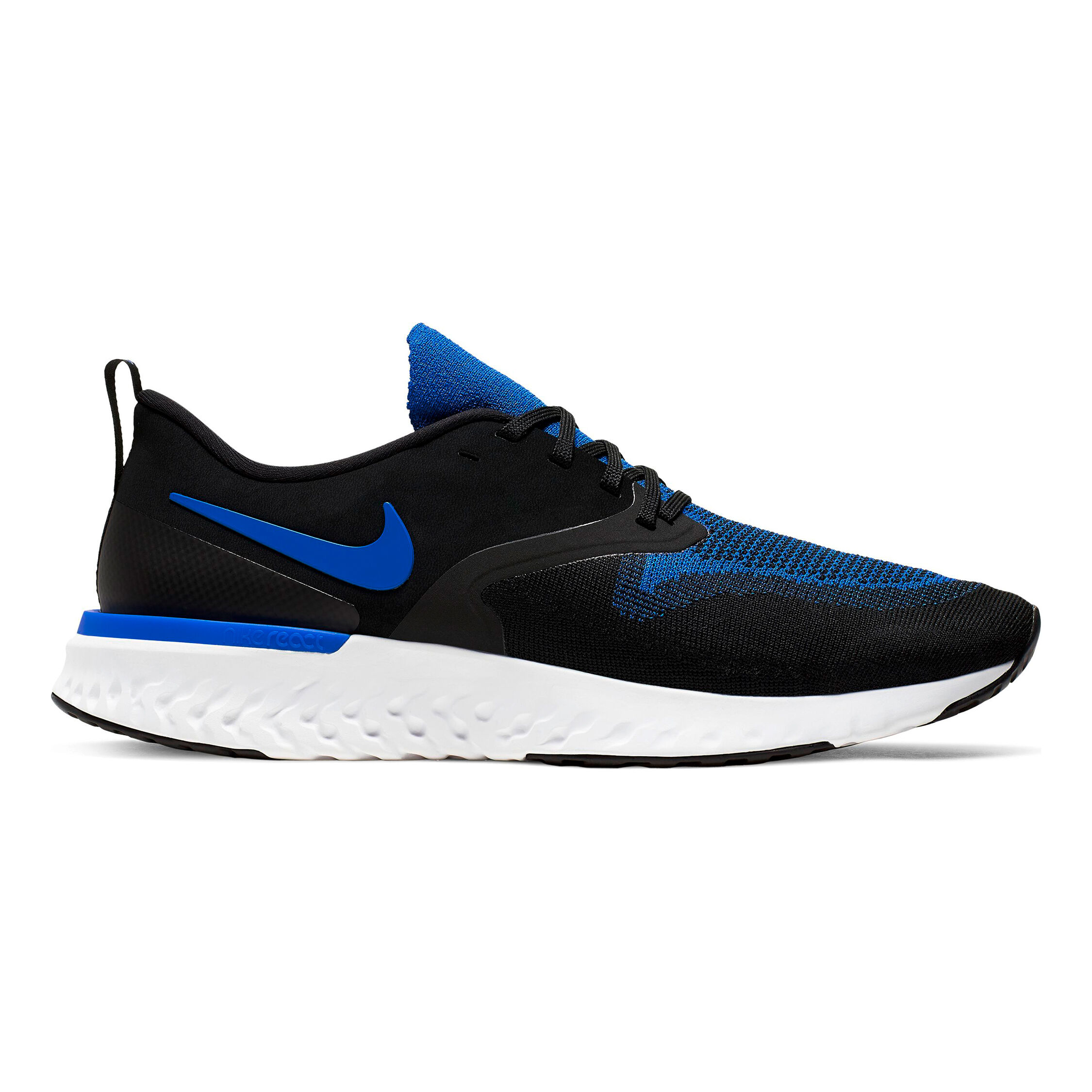 Buy Nike Odyssey React 2 Flyknit Neutral Running Shoe Men Black Blue in size 45 online Running Point UK