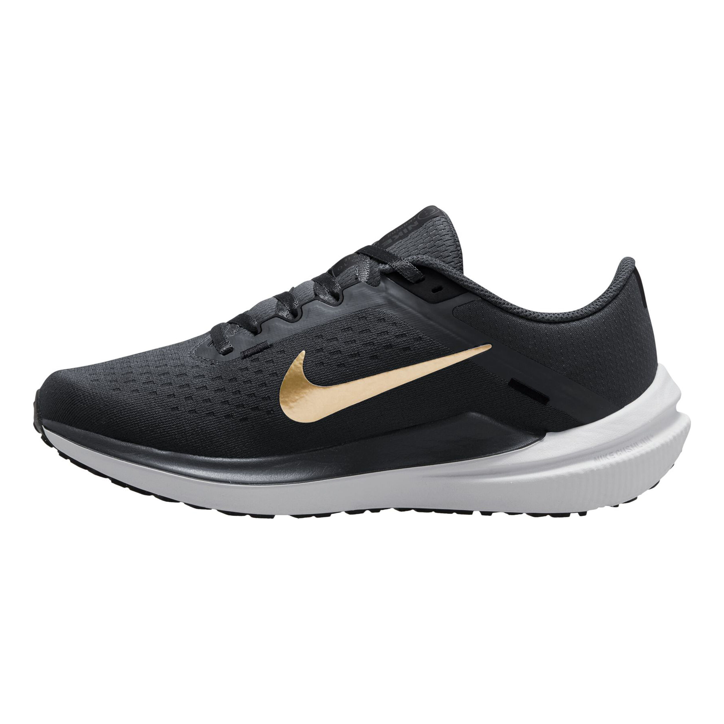 Womens black and gold running shoes top
