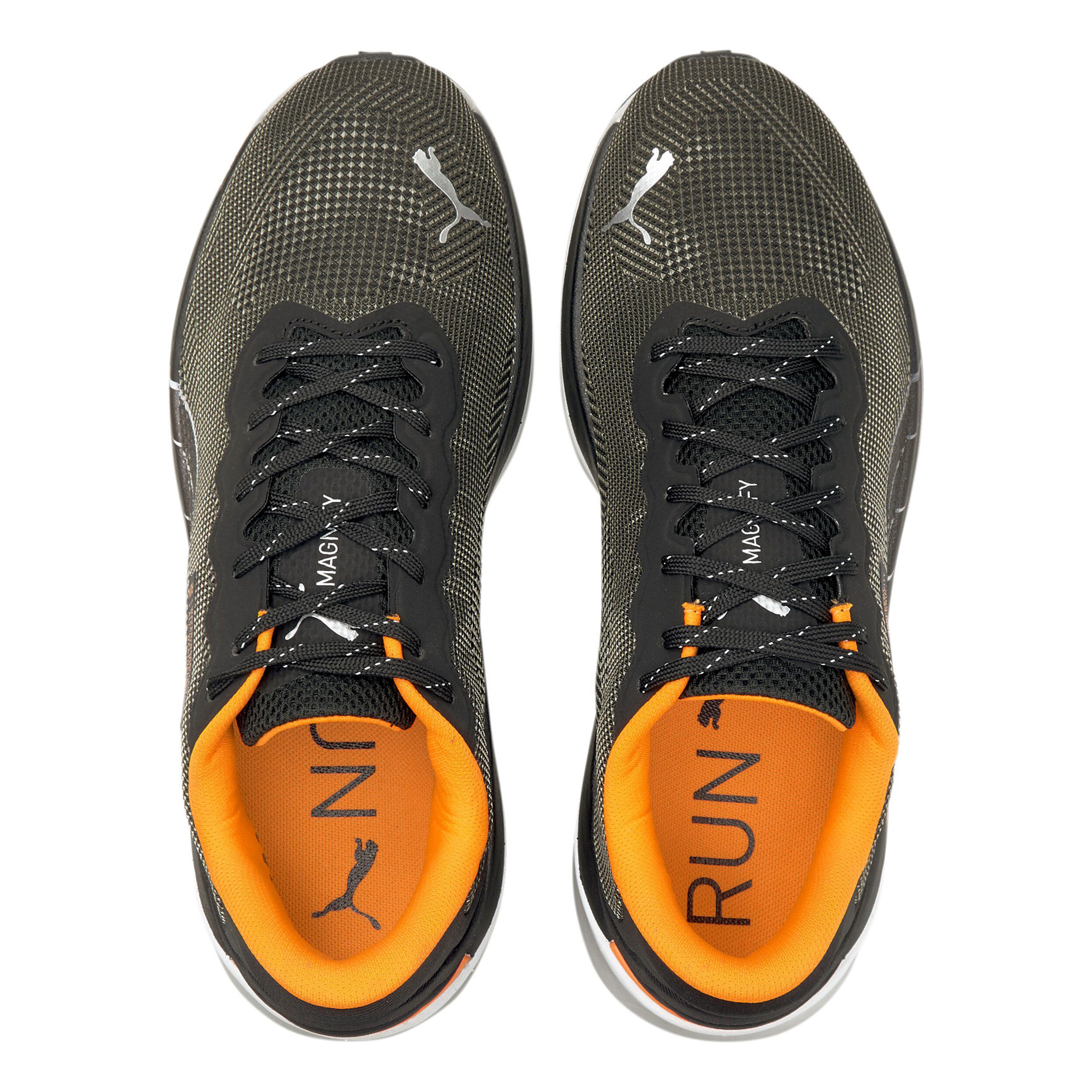 Puma orange and black shoes outlet