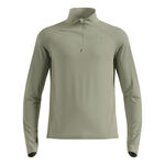 Odlo Clothing Odlo Zeroweight Warm Mid Layer 1/2 Zip Running Shirt Men-Olive