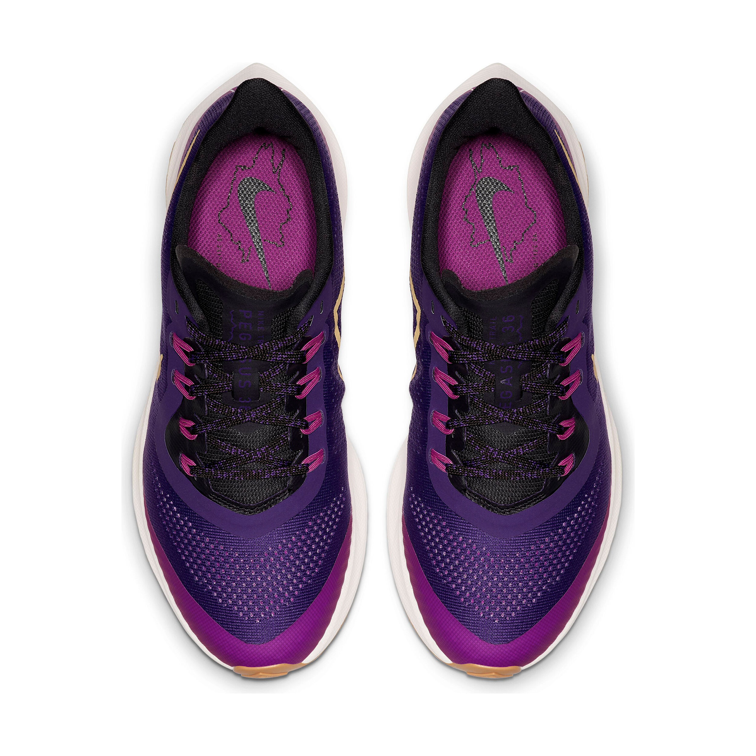 Pegasus Air Zoom 36 Trail Running Shoe Women Violet Gold