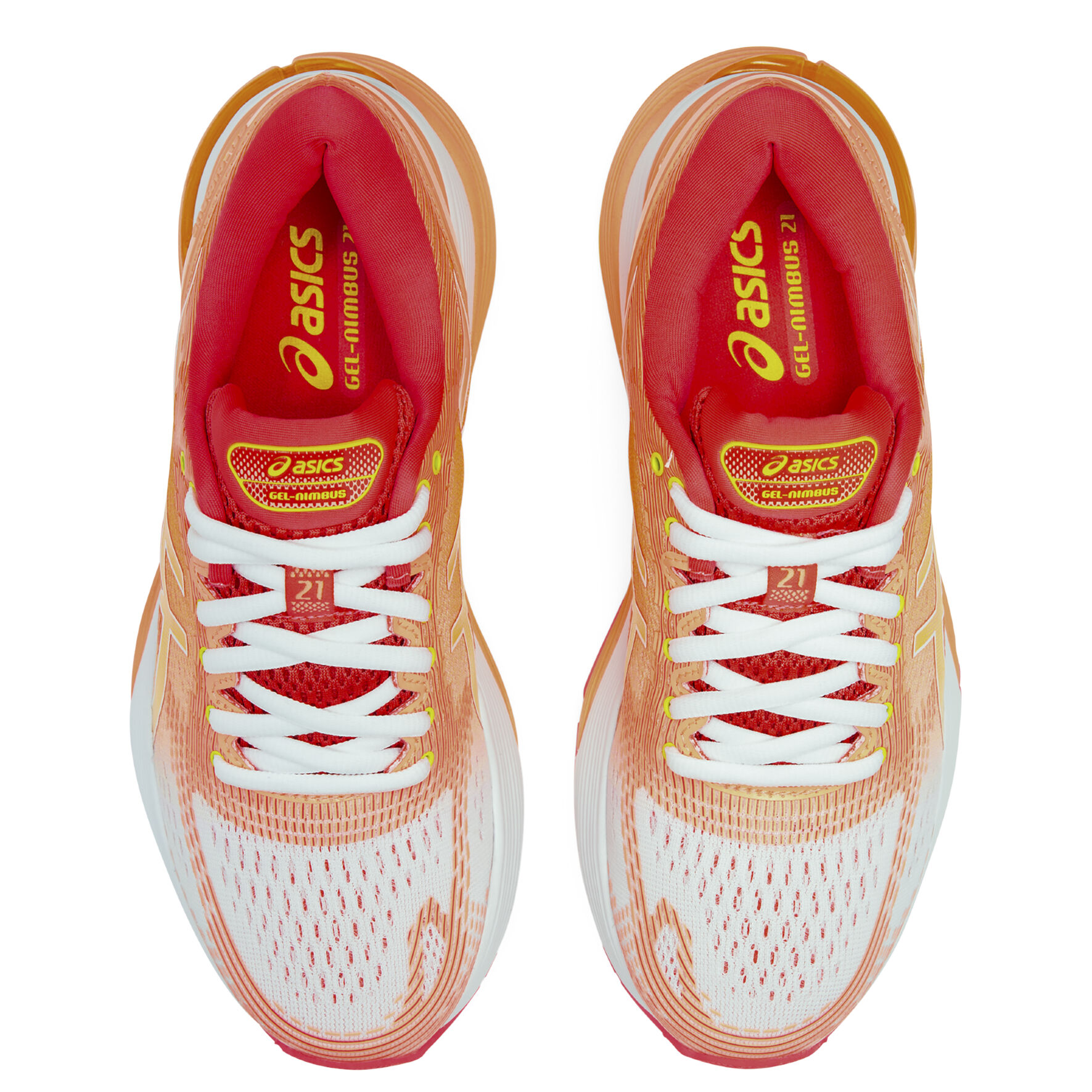 Asics women's gel nimbus 21 running shoes - white/coral discount
