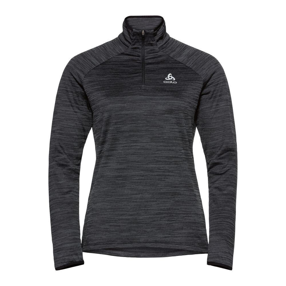 Odlo Easy Warm Mid Layer Half-Zip Long Sleeve Women - Black, Grey, Size XS