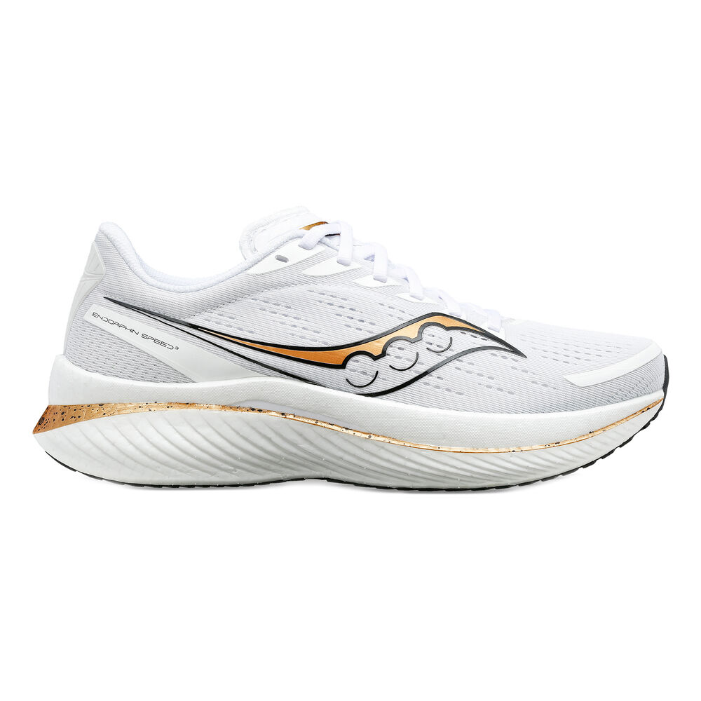 saucony endorphin speed 3 competition running shoe men - white, gold, size 9.5
