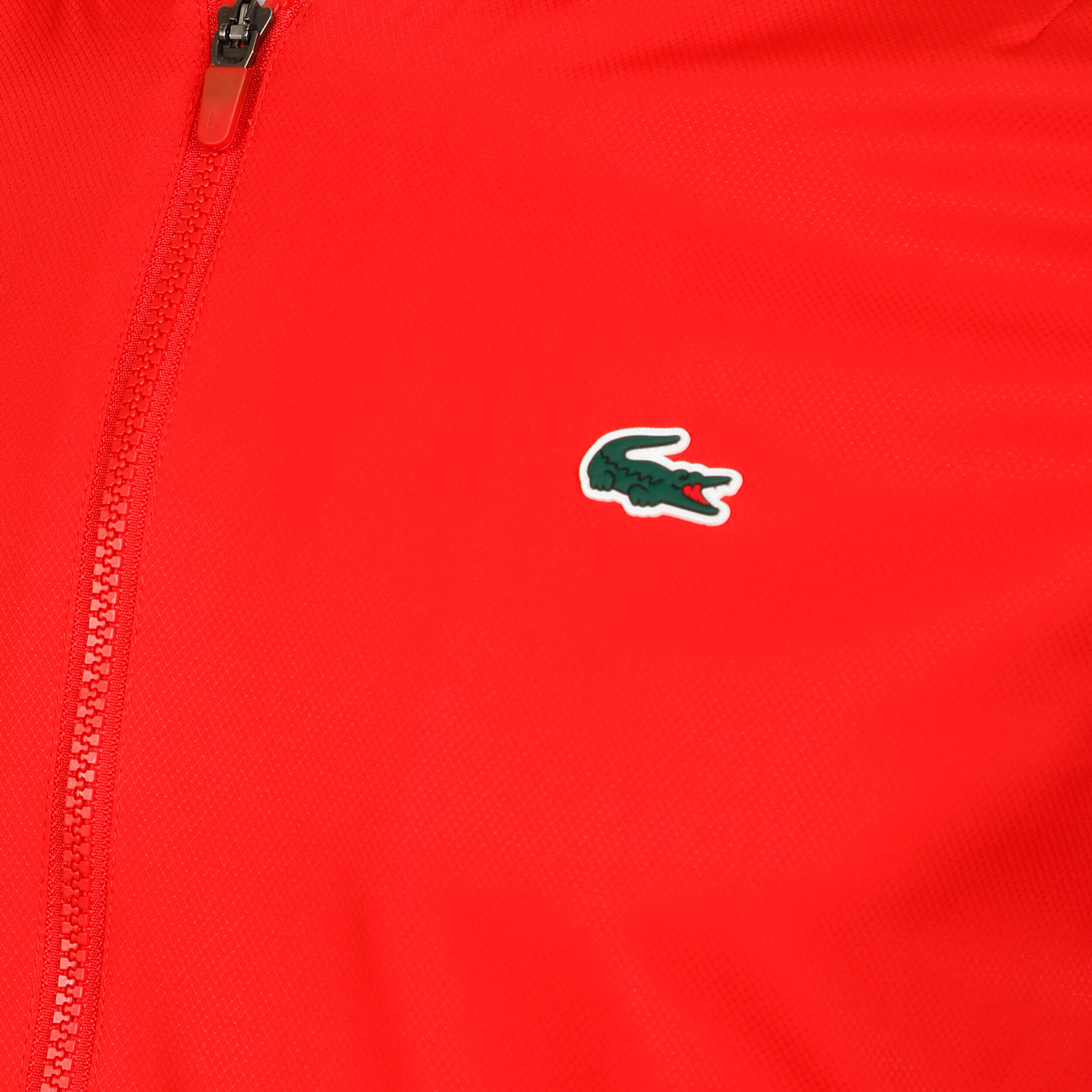 Red lacoste jogging suit deals