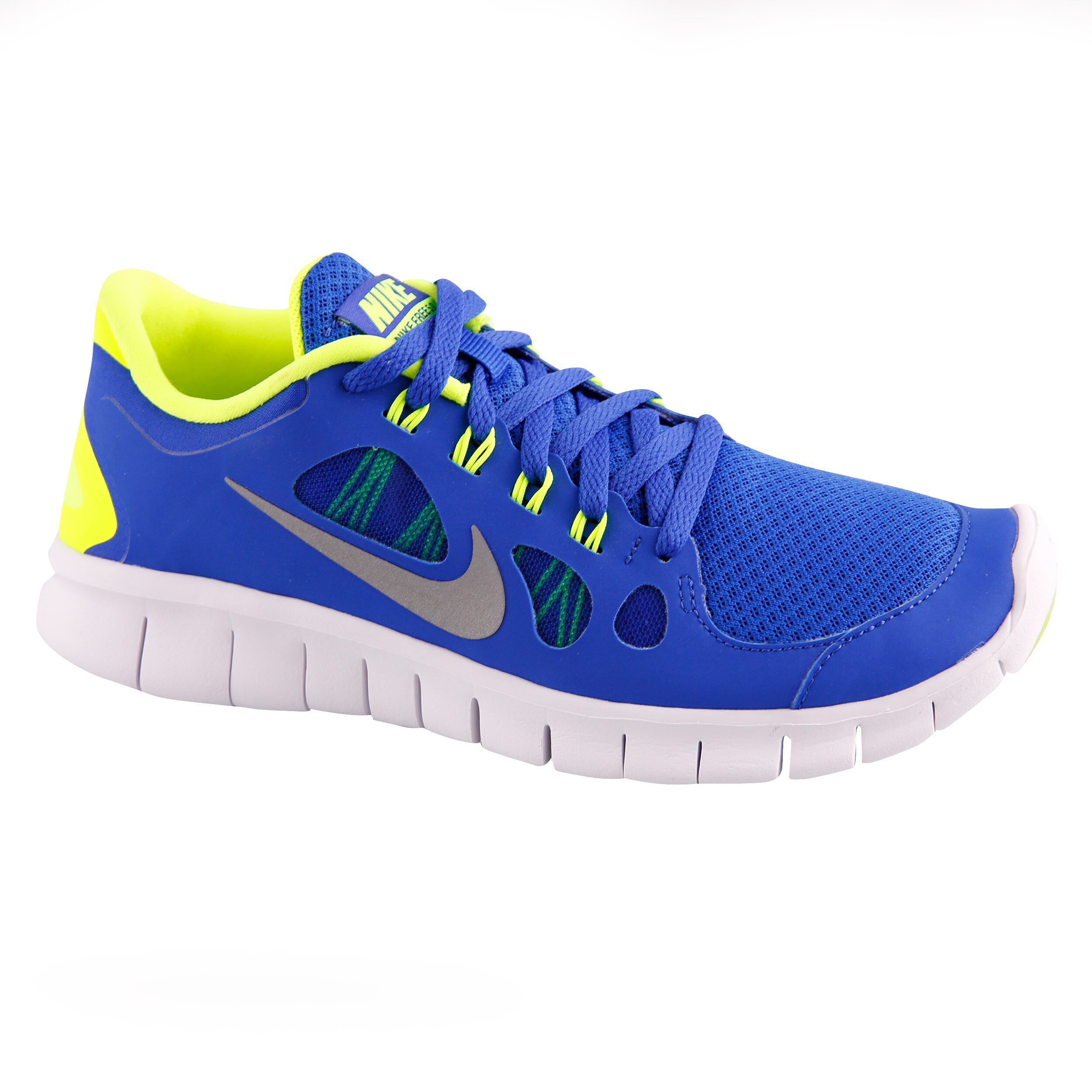 Buy Nike Free Run 3 Natural Running Shoe Kids Blue Neon Yellow online Running Point UK