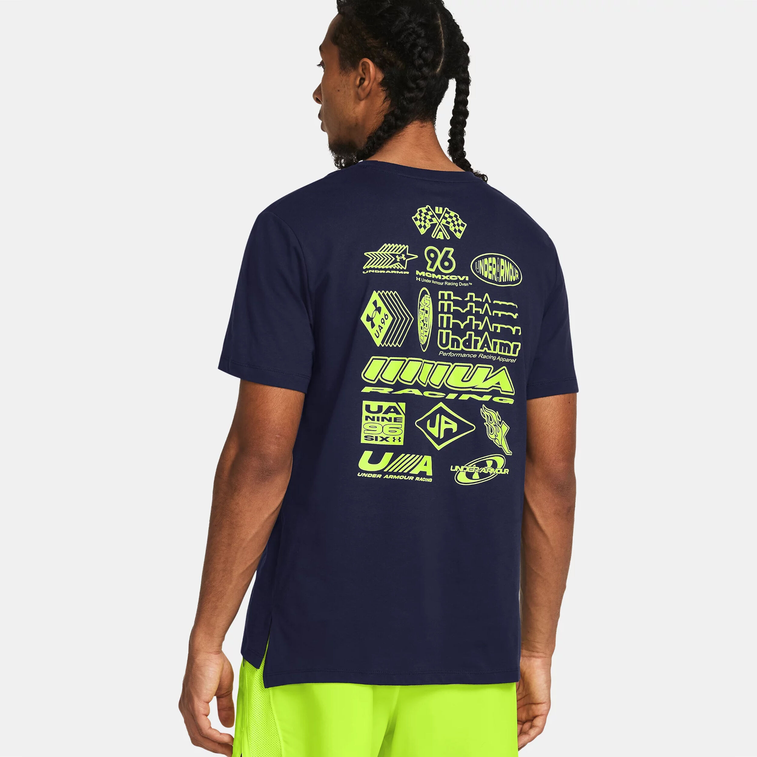 Buy Under Armour Run Everywhere Wreath SS Running Shirt Men Dark Blue Neon Yellow online Running Point UK