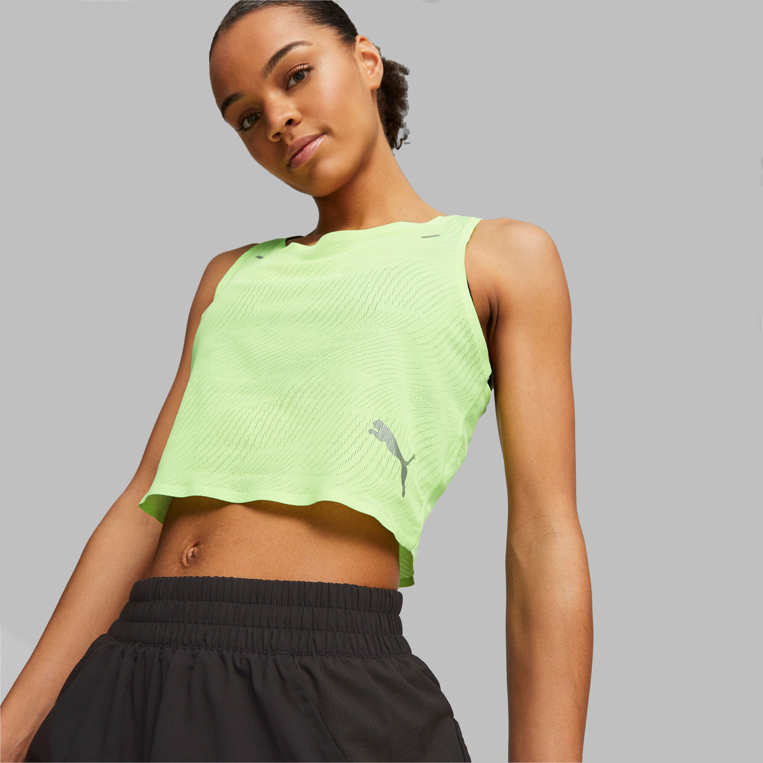 Buy Puma Run Ultraspun Crop Tank Top Women Green online Running Point UK