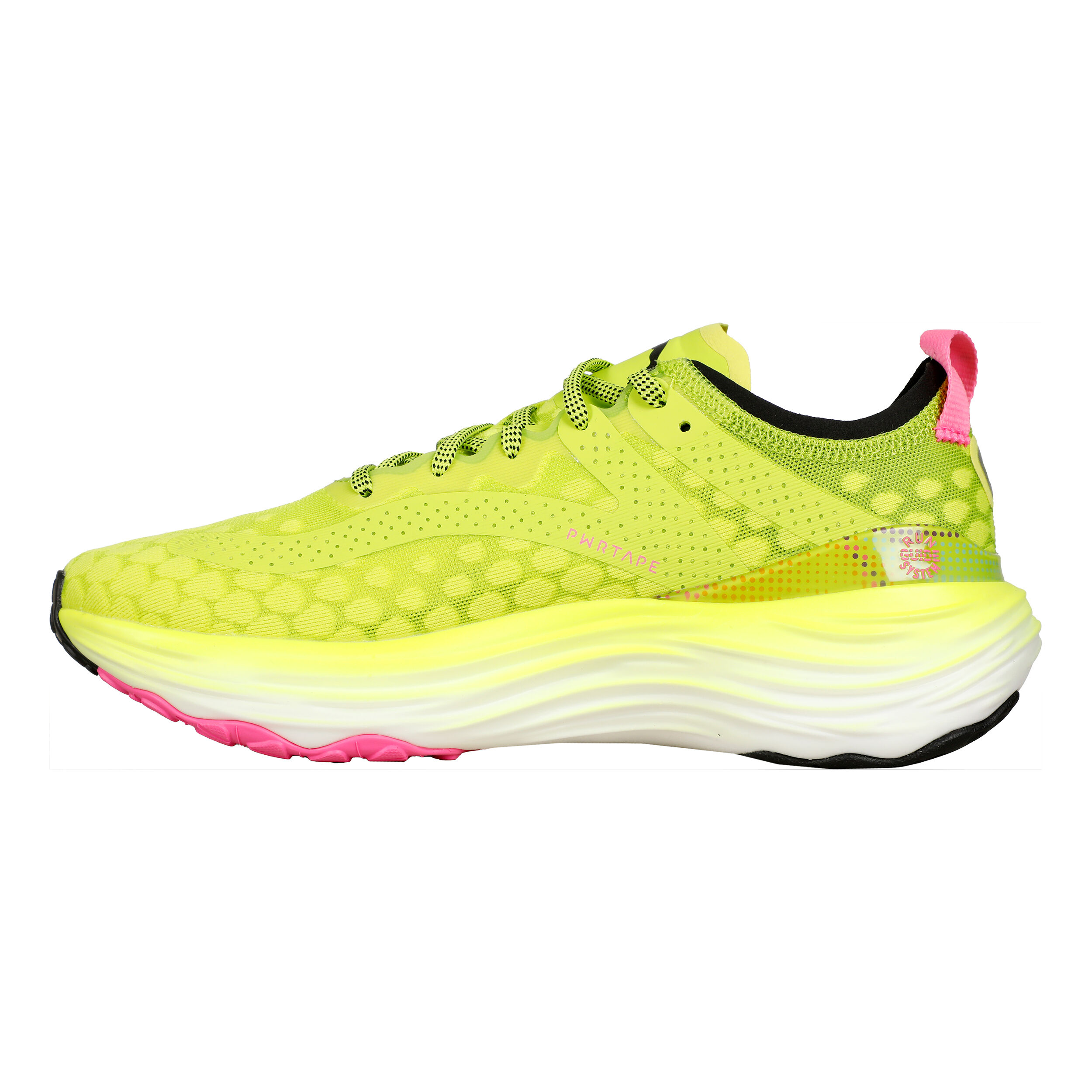 Puma pink fluorescent green running shoes best sale