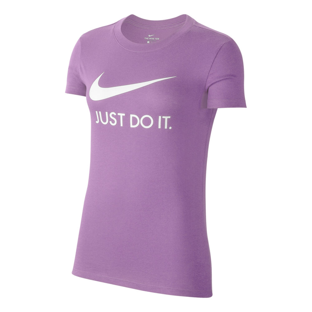 nike just do it slim t-shirt women - violet, white, size s