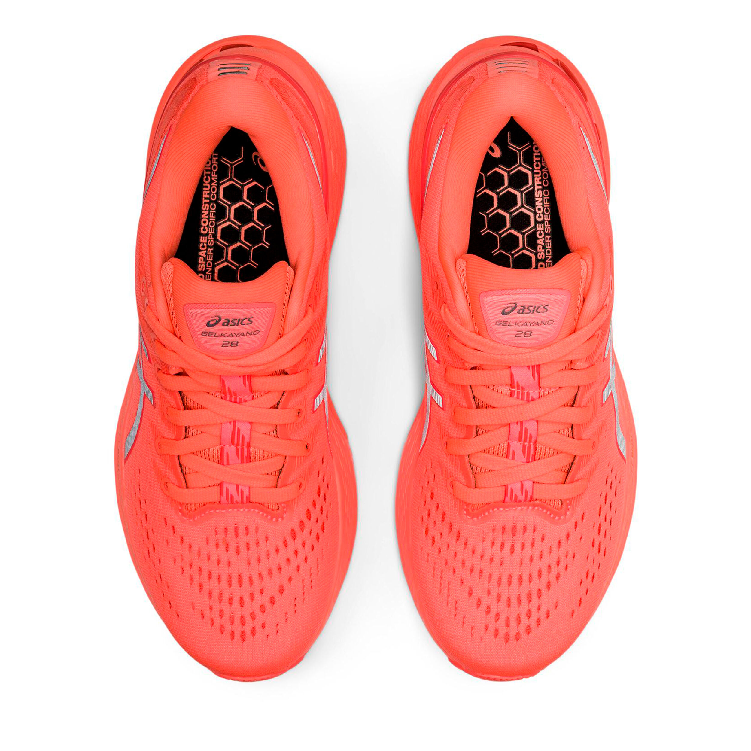 Gel Kayano 28 Lite Show Stability Running Shoe Women Neon Orange Silver
