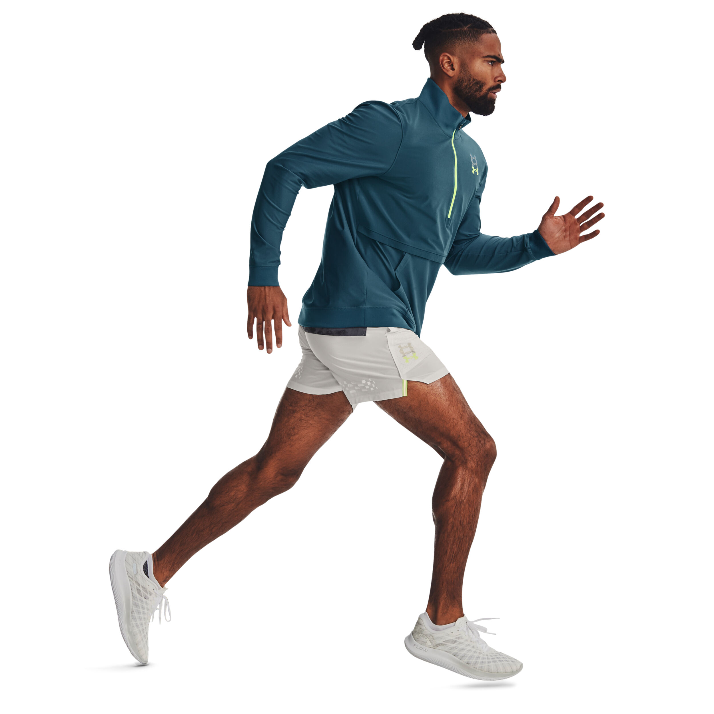 Run Anywhere Shorts Men Grey Green