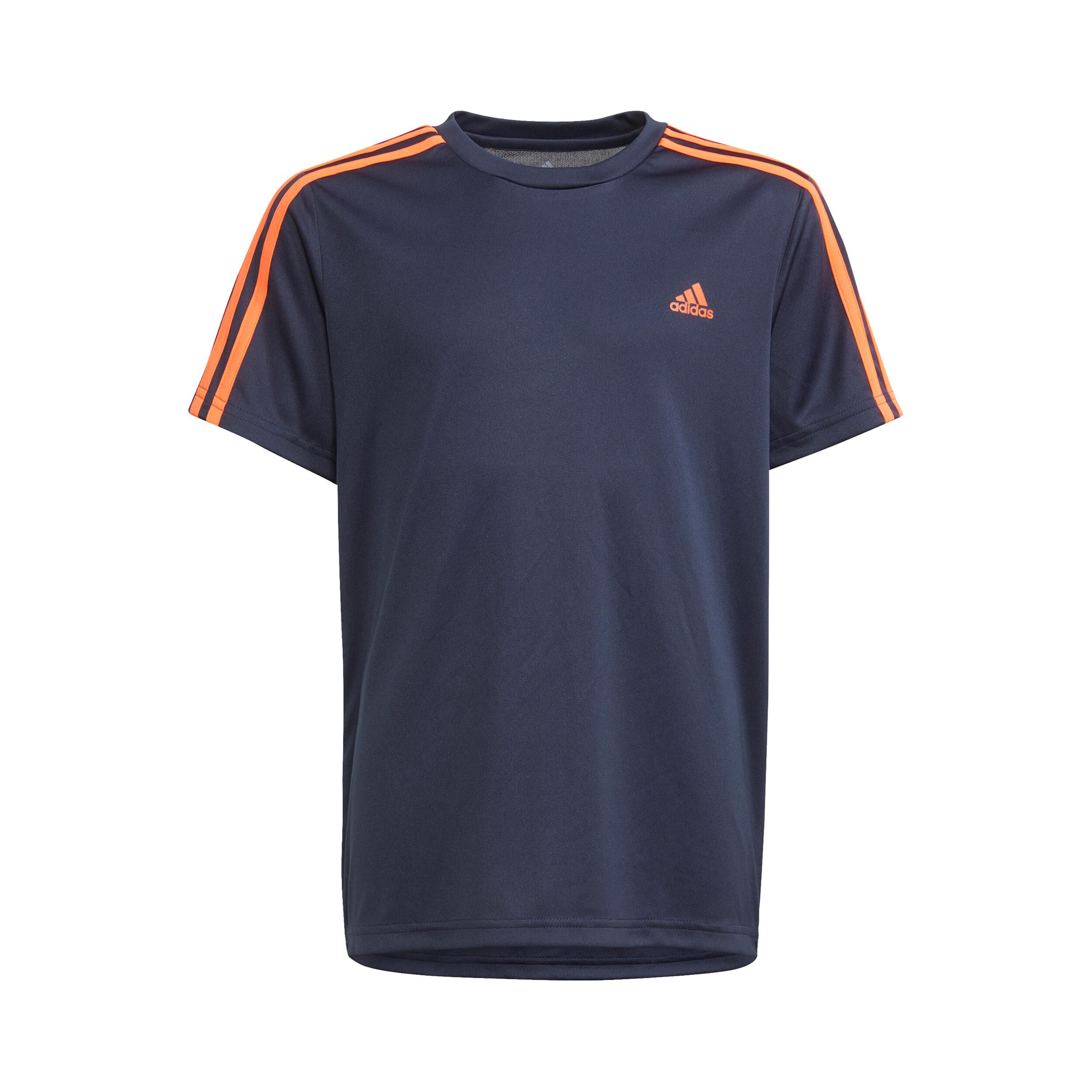 Buy adidas 3 Stripes T Shirt Boys Dark Blue Orange online Running Point UK