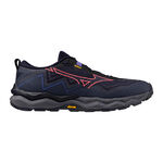 Mizuno Running shoes Mizuno Wave Daichi 9 GTX Trail Running Shoe Women-Dark Blue,Neon Red
